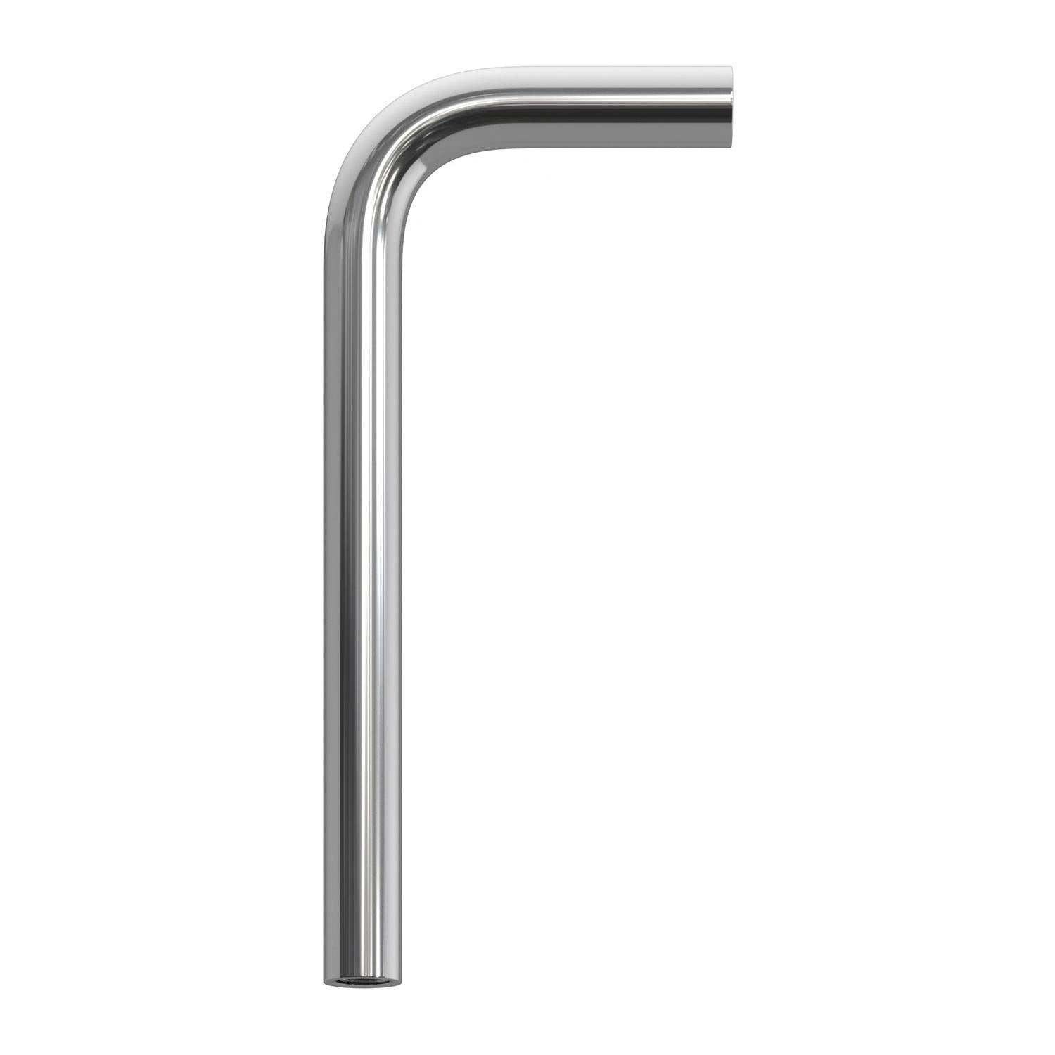 Ohnutá kovová prodlužovací trubička 14 cm, průměr 13 mm