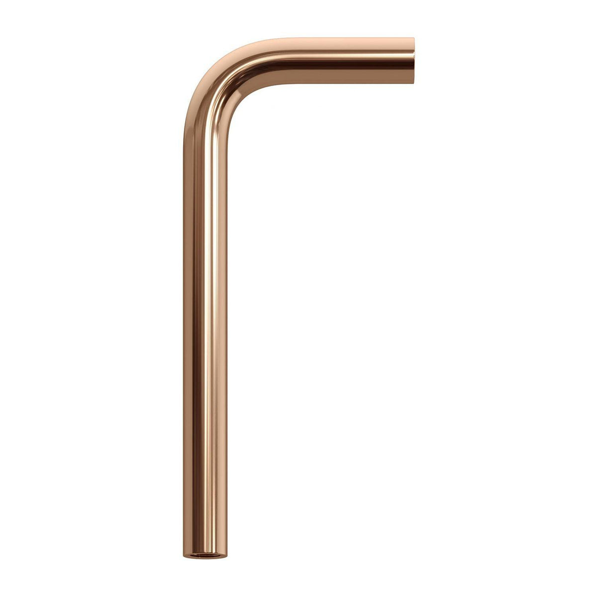 Ohnutá kovová prodlužovací trubička 14 cm, průměr 13 mm