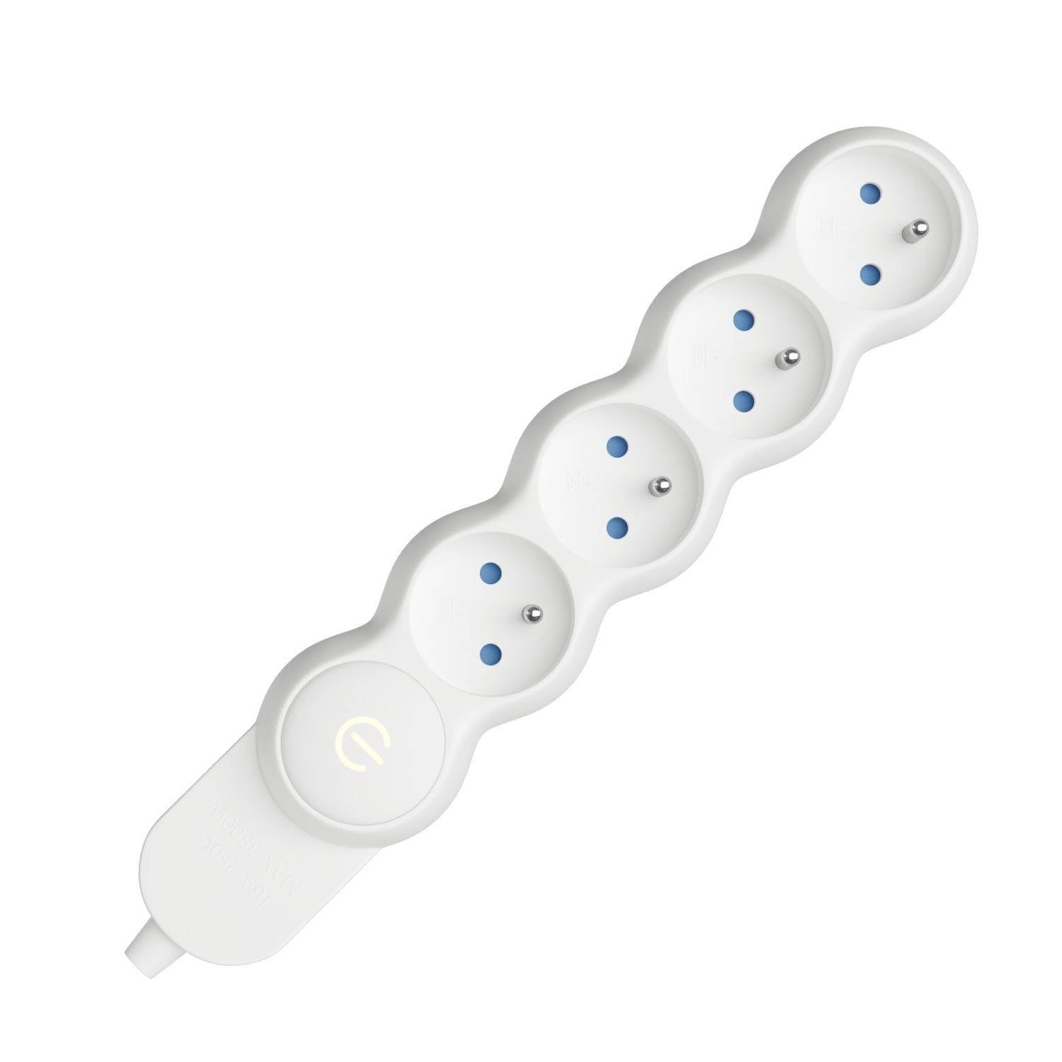 Francouzská napájecí lišta 4 zásuvky Schuko, 16A 250V, 3500W, polypropylen