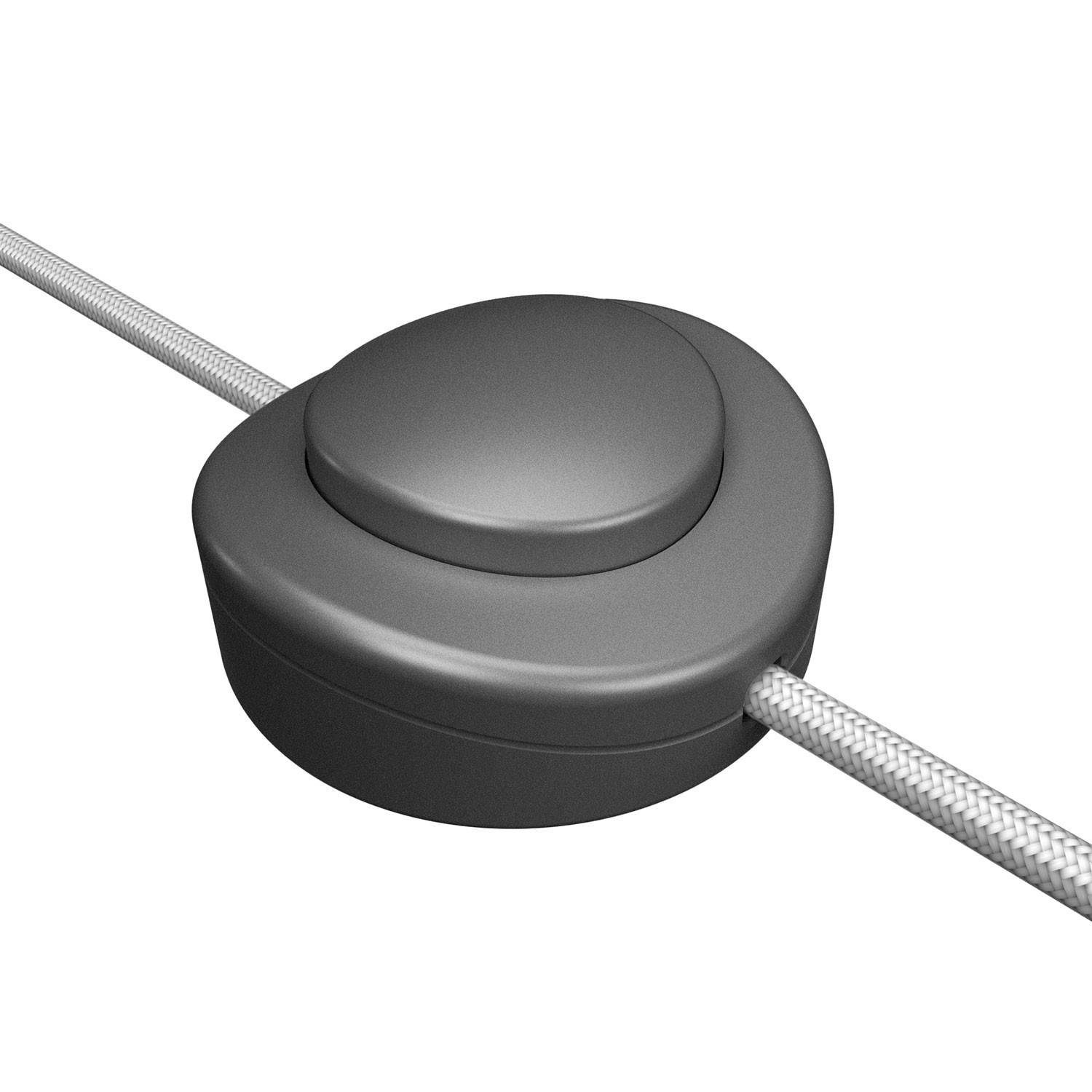 Přímý jednopólový podlahový vypínač Creative Switch, matný chrom, ø 65 mm, 250V
