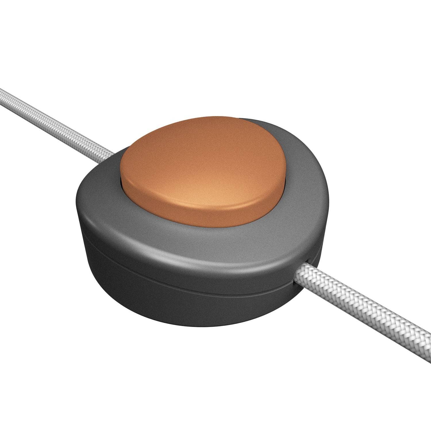 Přímý jednopólový podlahový vypínač Creative Switch, matný chrom, ø 65 mm, 250V