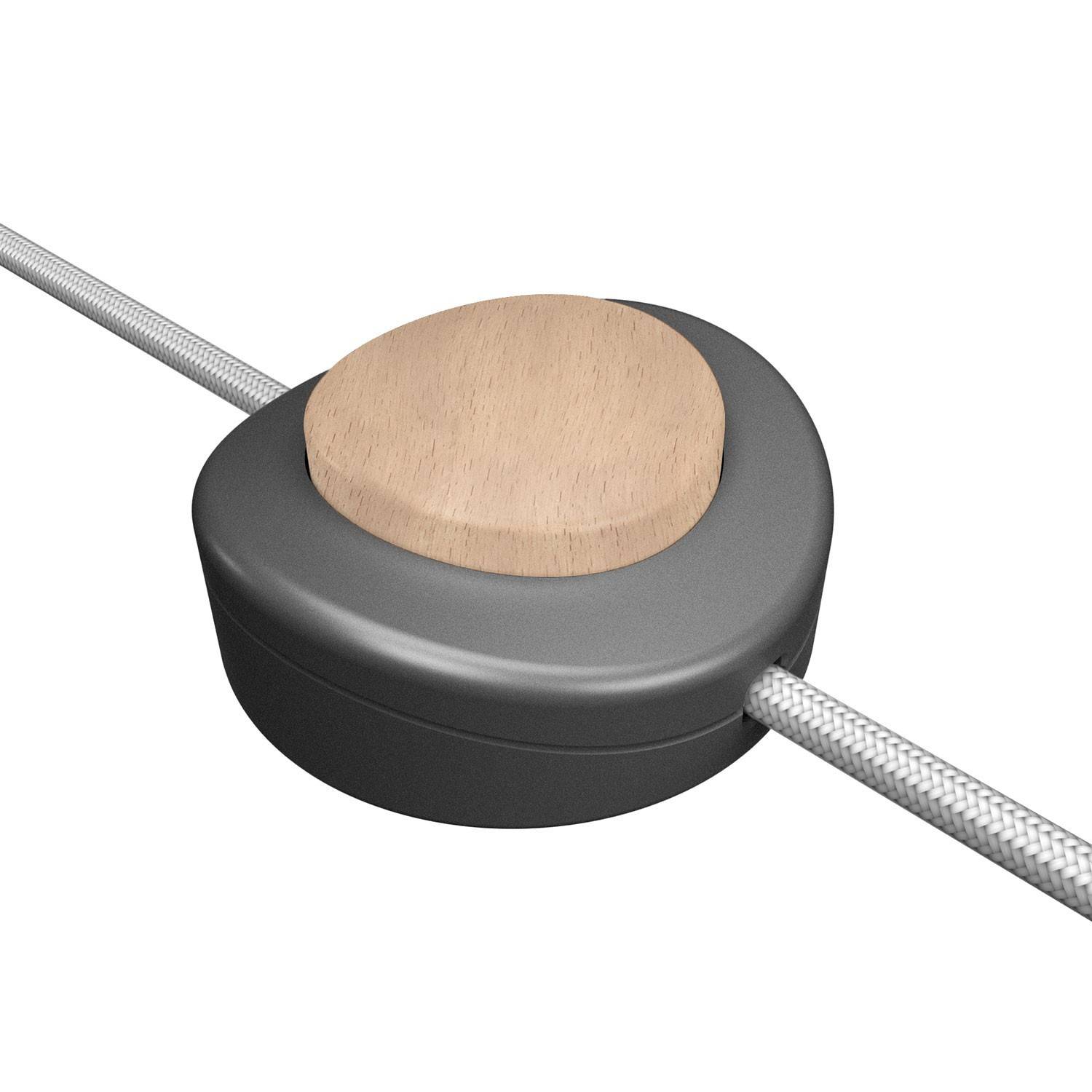 Přímý jednopólový podlahový vypínač Creative Switch, matný chrom, ø 65 mm, 250V