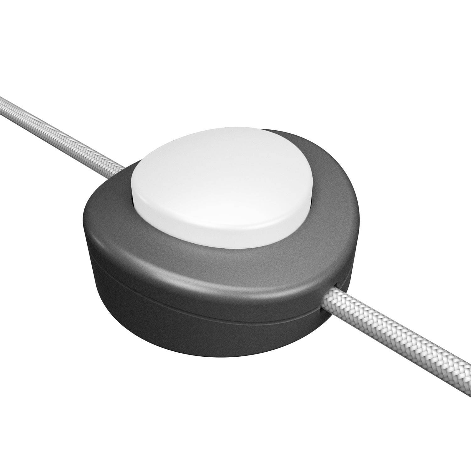 Přímý jednopólový podlahový vypínač Creative Switch, matný chrom, ø 65 mm, 250V