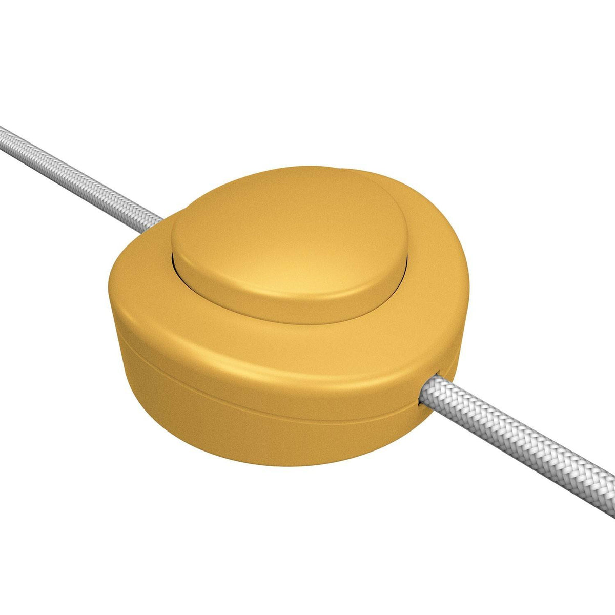 Přímý jednopólový podlahový vypínač Creative Switch, žlutý hořčicový, ø 65 mm, 250V
