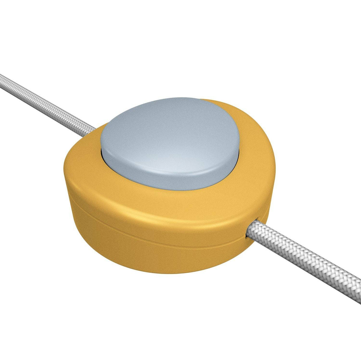 Přímý jednopólový podlahový vypínač Creative Switch, žlutý hořčicový, ø 65 mm, 250V