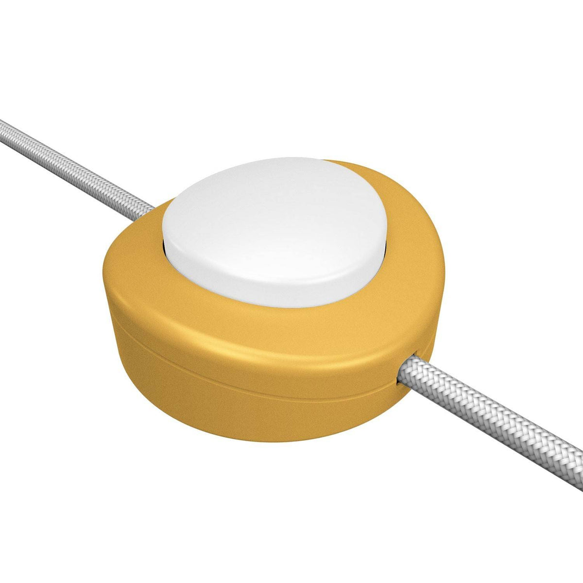 Přímý jednopólový podlahový vypínač Creative Switch, žlutý hořčicový, ø 65 mm, 250V