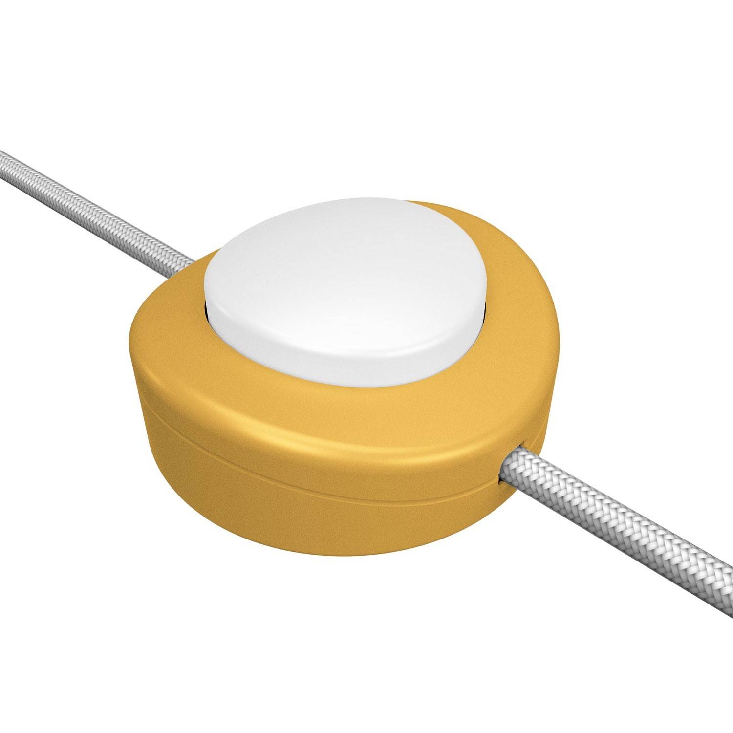 Přímý jednopólový podlahový vypínač Creative Switch, žlutý hořčicový, ø 65 mm, 250V