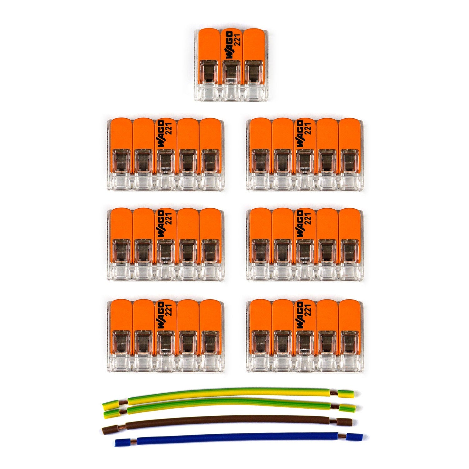 Sada konektorů WAGO 3 x 0,2 - 4 mm² s 6 otvory pro stropní baldachýn