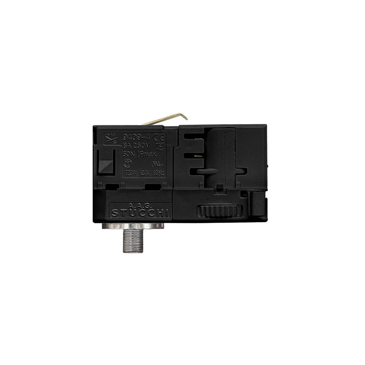 Adaptér Stucchi 9409-4 pro 3fázové obvodové dráhy - bílý/černý, 250 V, 6A