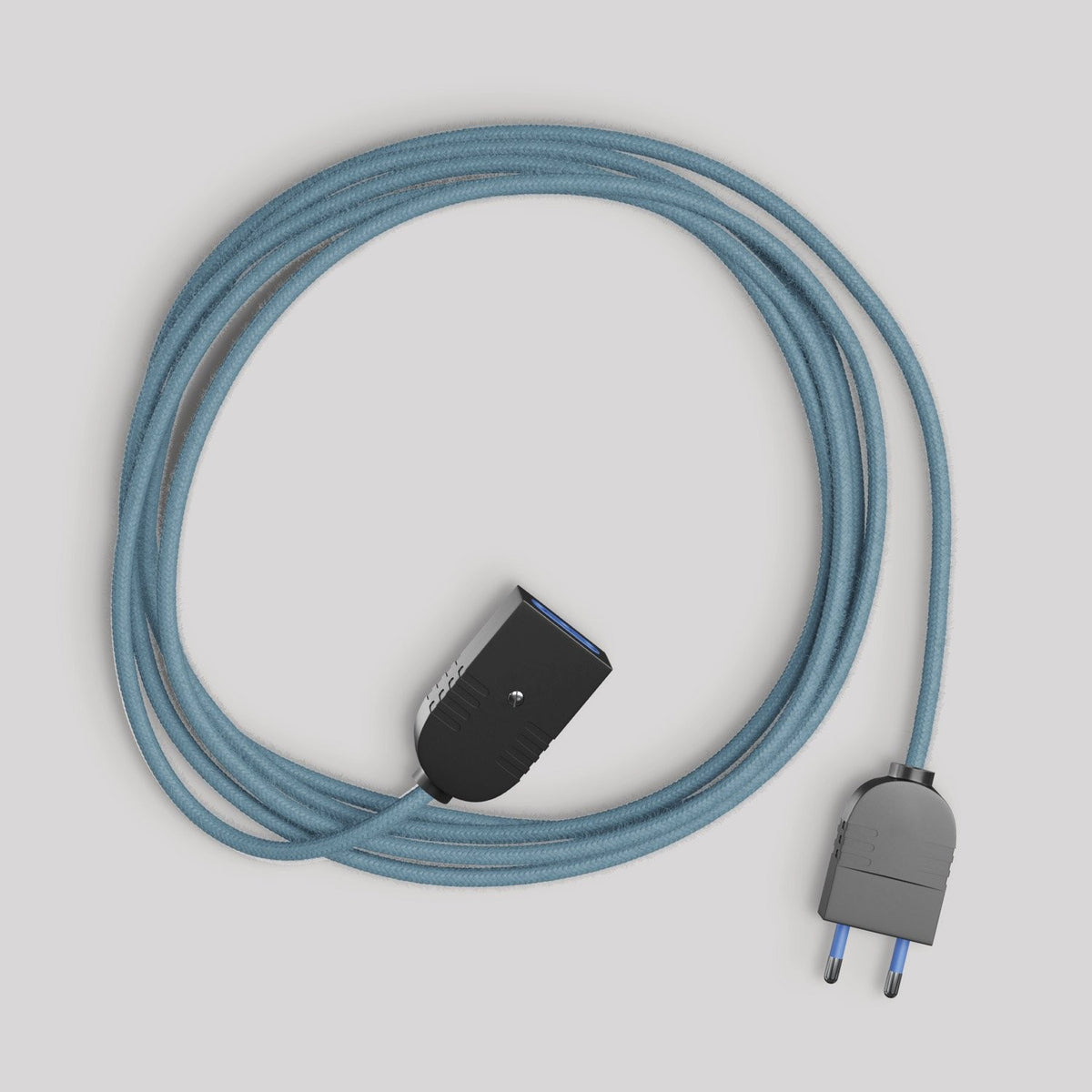 Elektrický prodlužovací kabel oceánská modř 2P 10A, DVOJITĚ IZOLOVANÝ