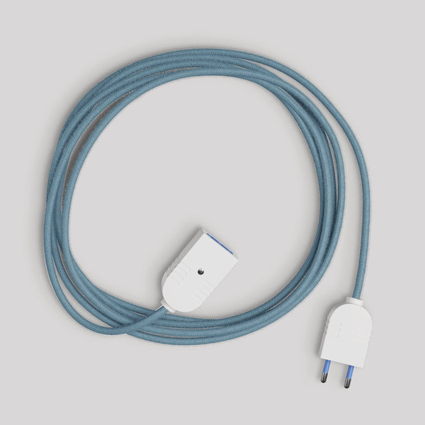 Elektrický prodlužovací kabel oceánská modř 2P 10A, DVOJITĚ IZOLOVANÝ