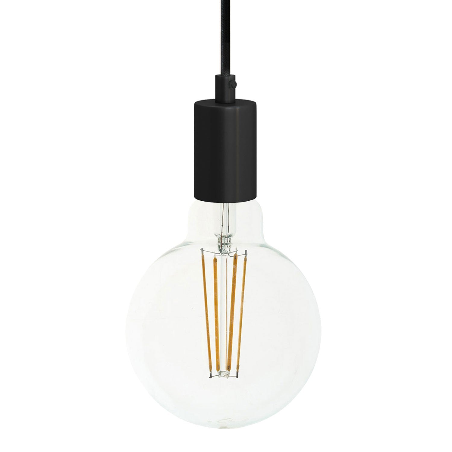 Závěsná lampa s textilním kabelem 100 cm a stmívatelným LED zdrojem 7W