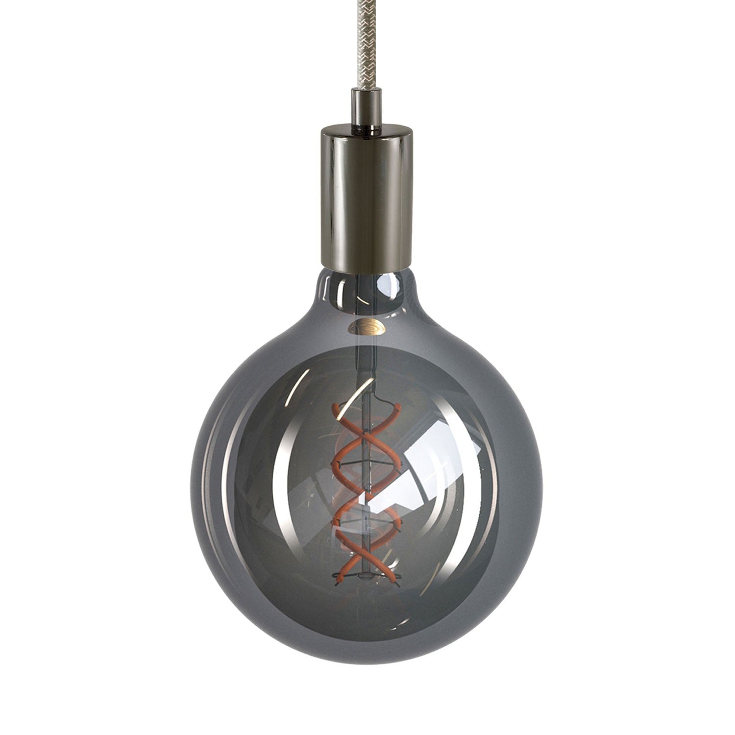 Závěsná lampa E27, 120 cm textilní kabel, stmívatelná, 5W LED