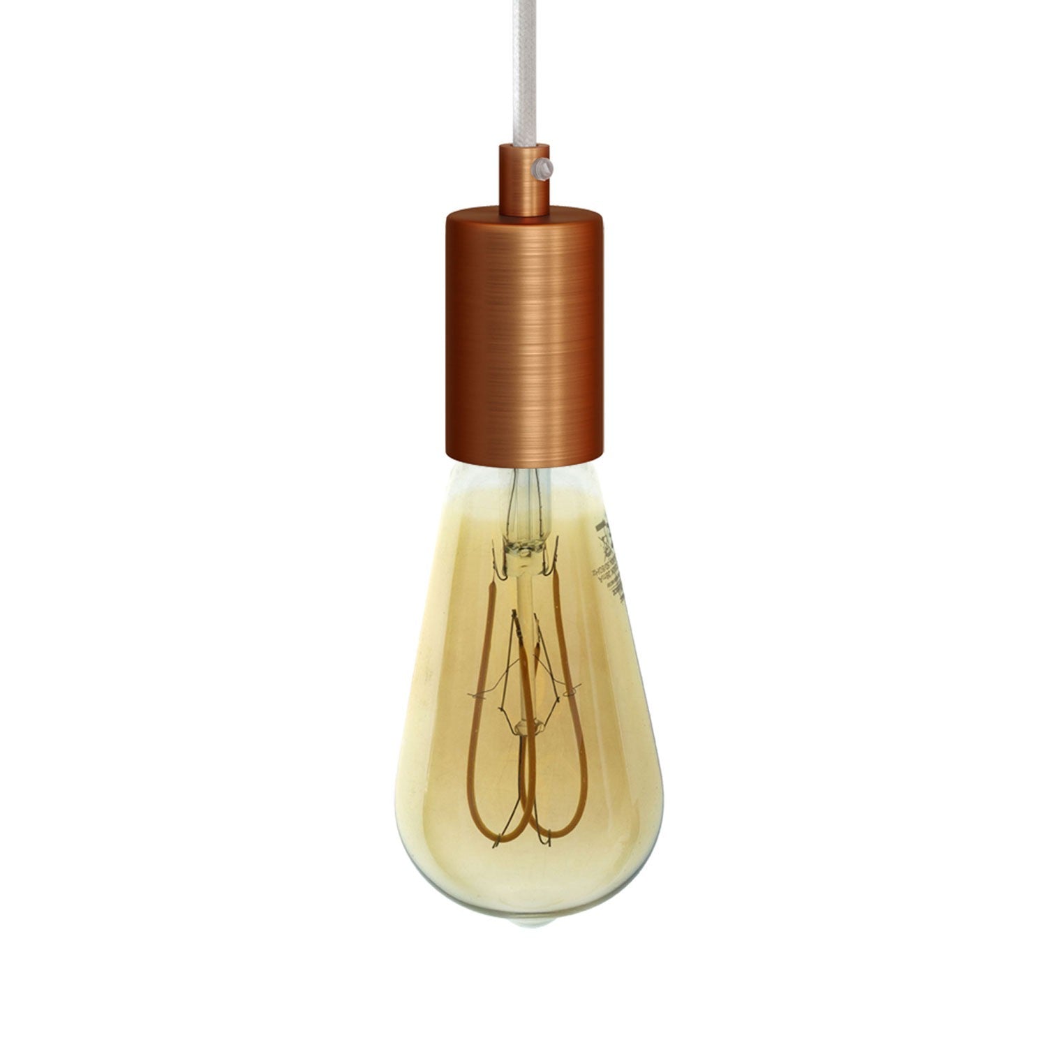 Závěsná lampa s textilním kabelem 120 cm a matnými kovovými detaily, stmívatelná E27, 4W