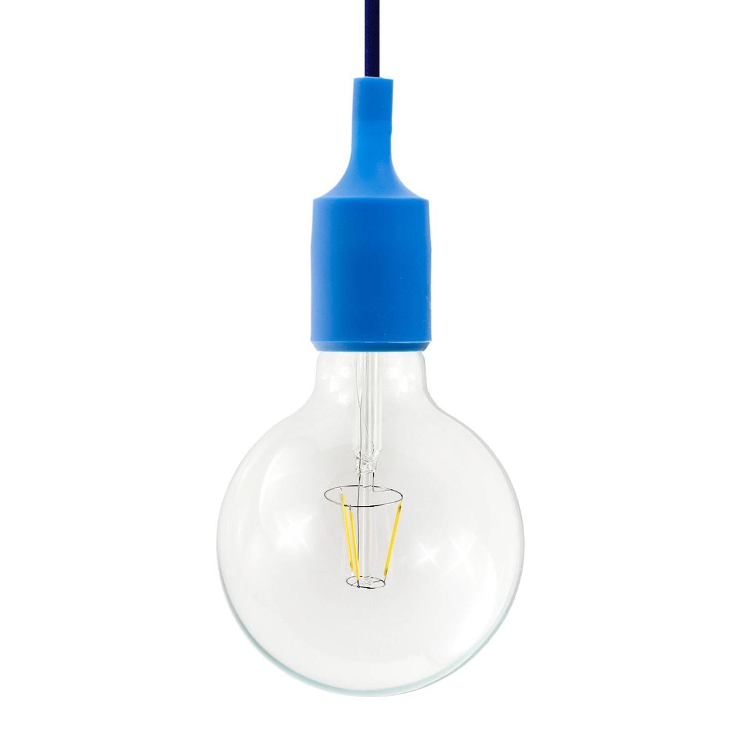 Závěsná lampa s textilním kabelem 120 cm a silikonovými komponenty E27, 4W, 470 Lm