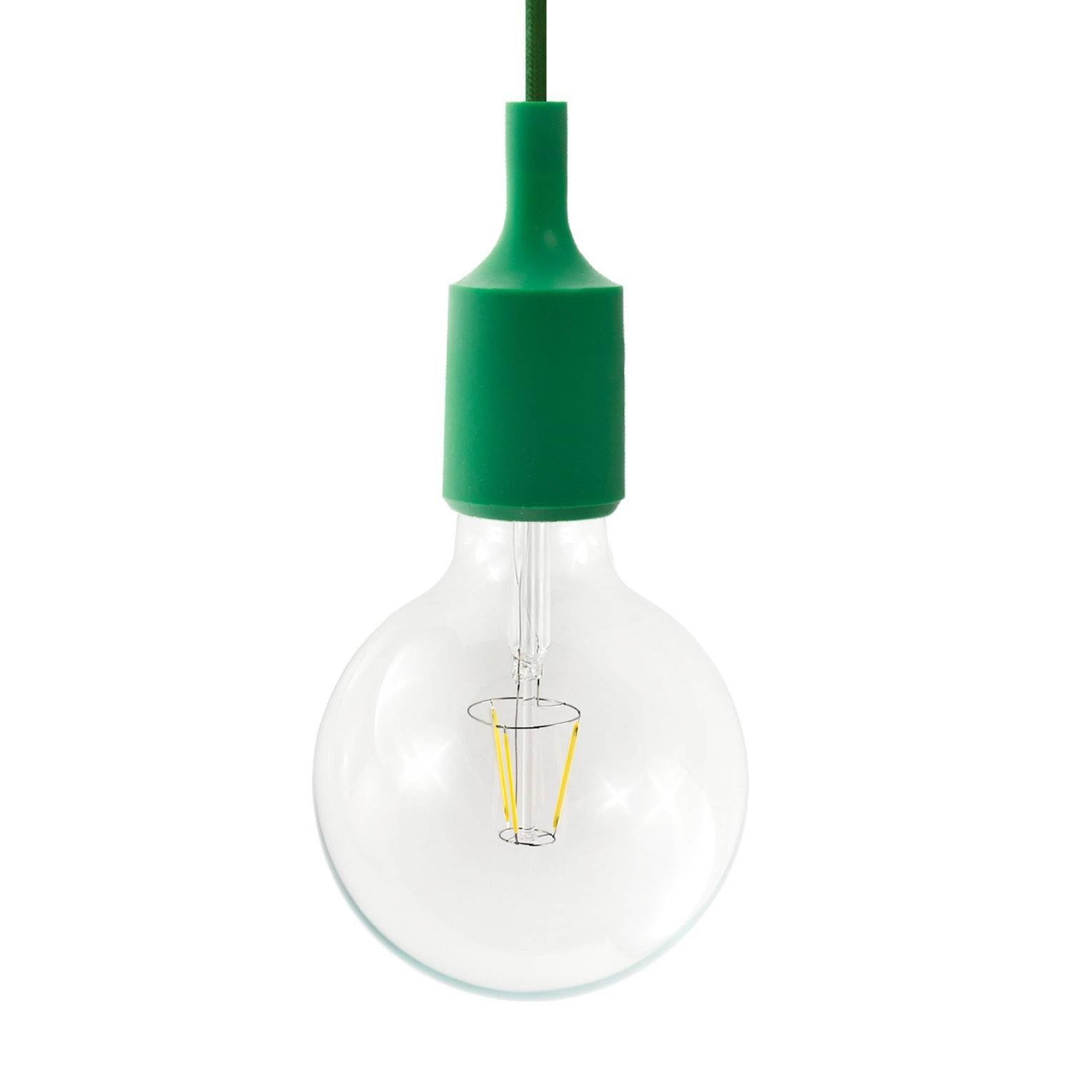 Závěsná lampa s textilním kabelem 120 cm a silikonovými komponenty E27, 4W, 470 Lm