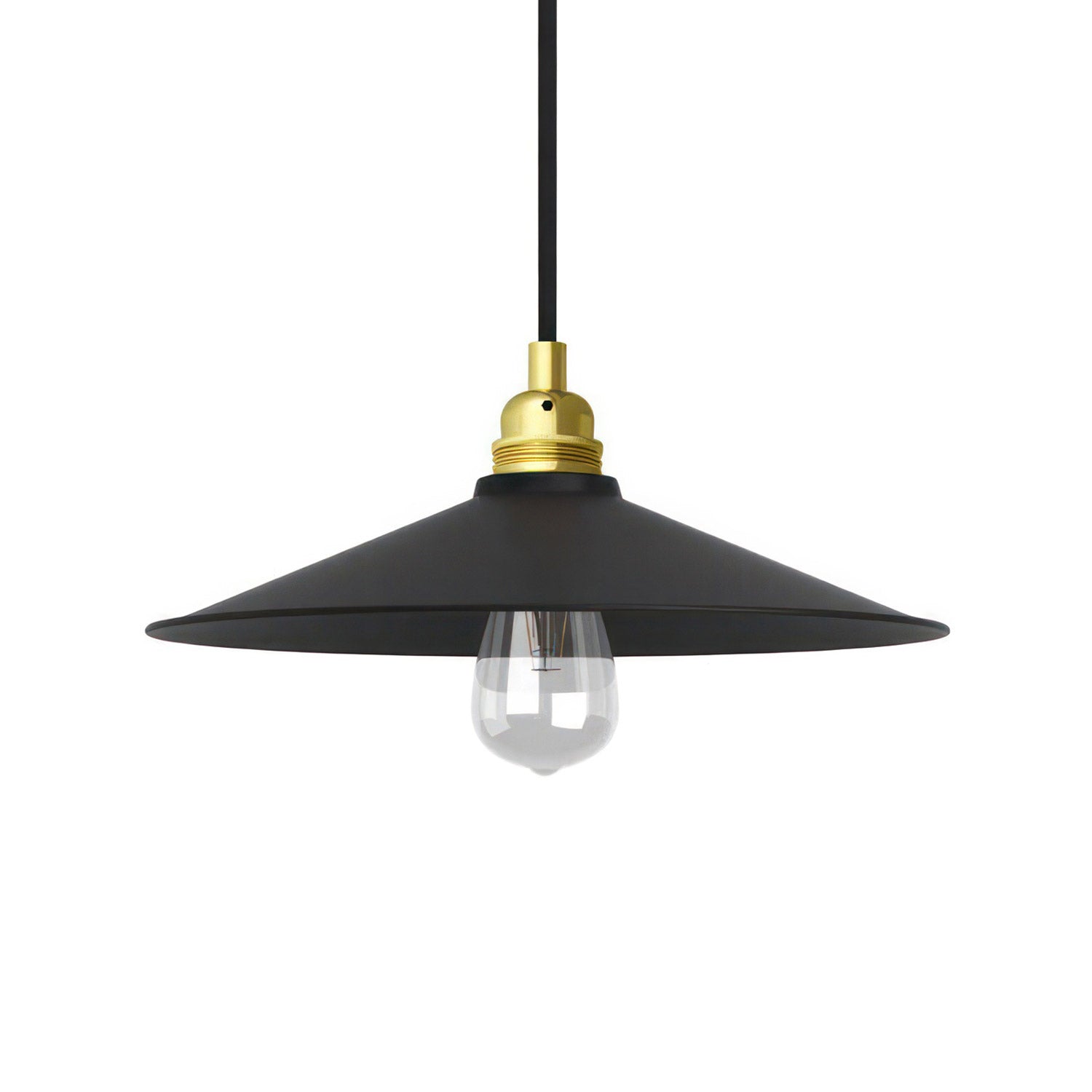 Závěsná lampa Swing s textilním kabelem a smaltovaným stínidlem Ø 300 mm, 7W LED