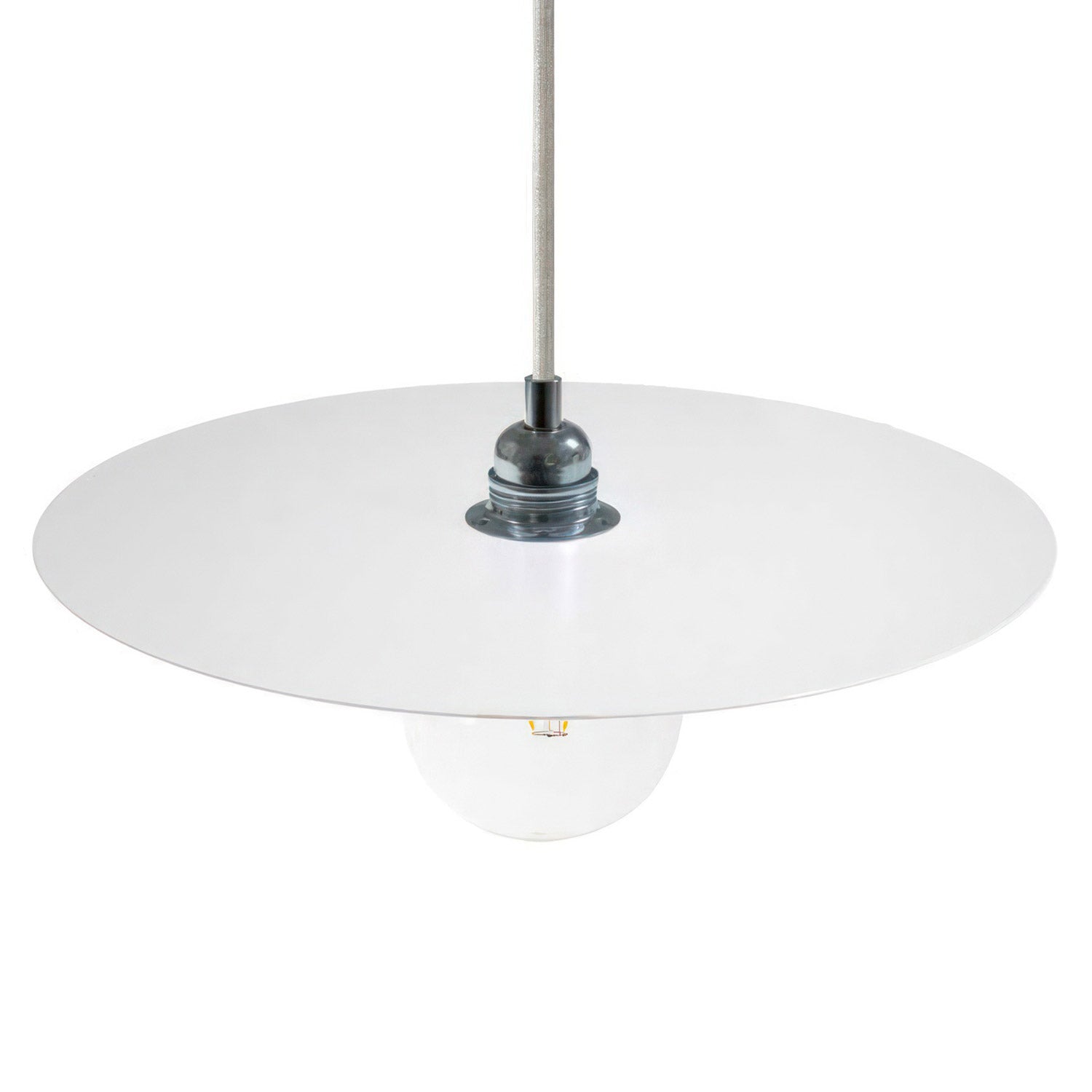 Závěsná lampa s textilním kabelem, kruhové stínidlo ø 400 mm, stmívatelná, 7W LED