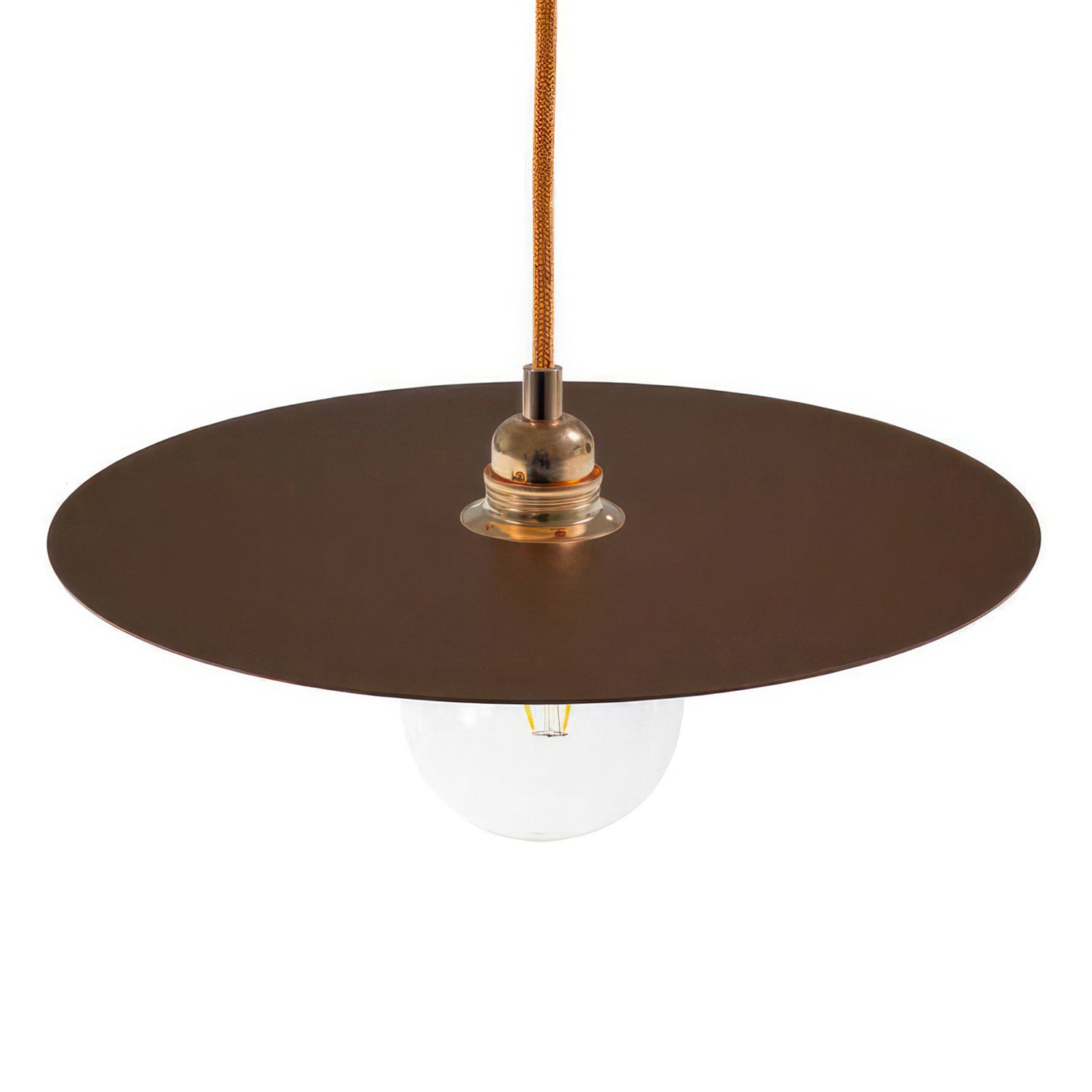 Závěsná lampa s textilním kabelem, kruhové stínidlo ø 400 mm, stmívatelná, 7W LED