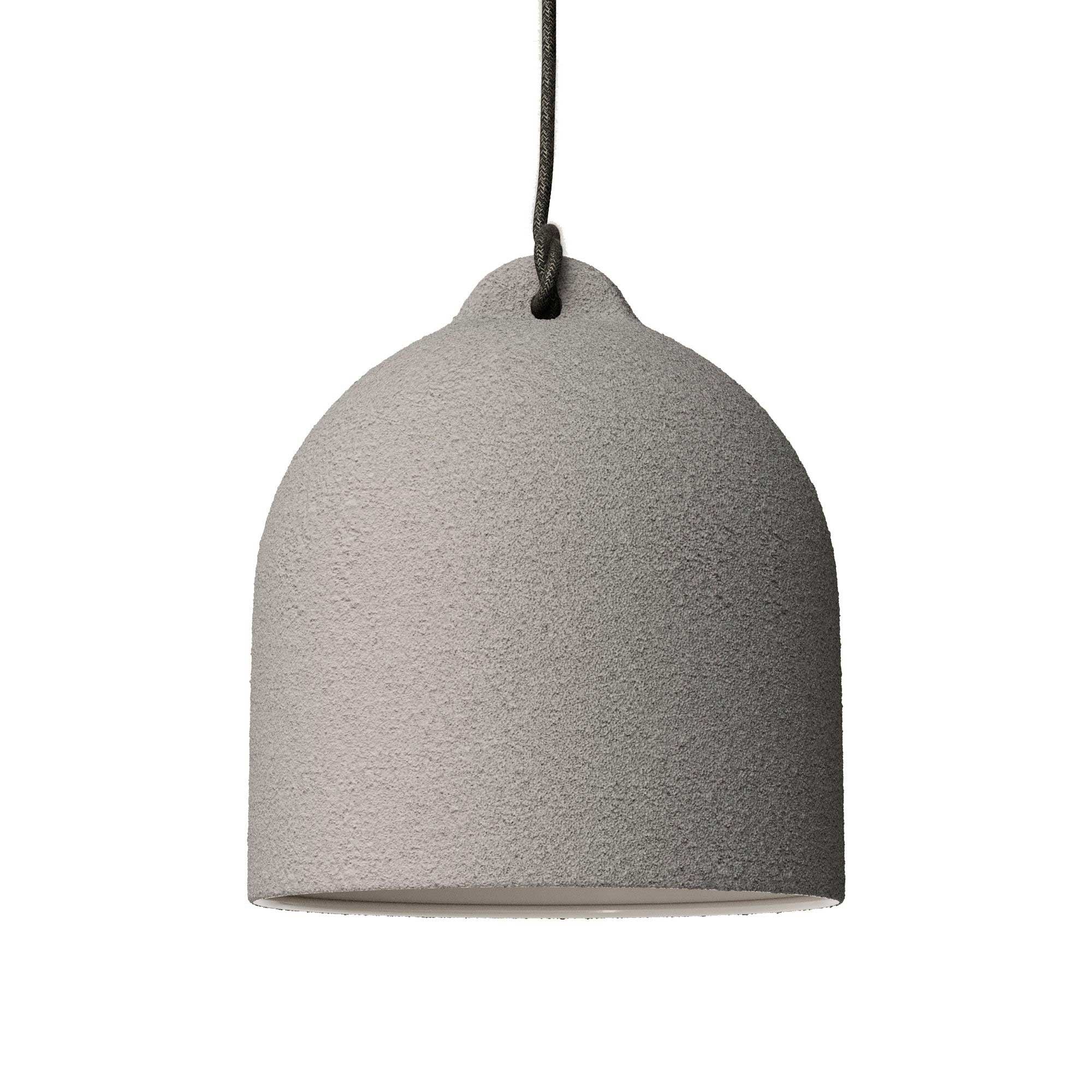Závěsná lampa Zvon M s keramickým stínidlem ø 250 mm, 120 cm textilní kabel