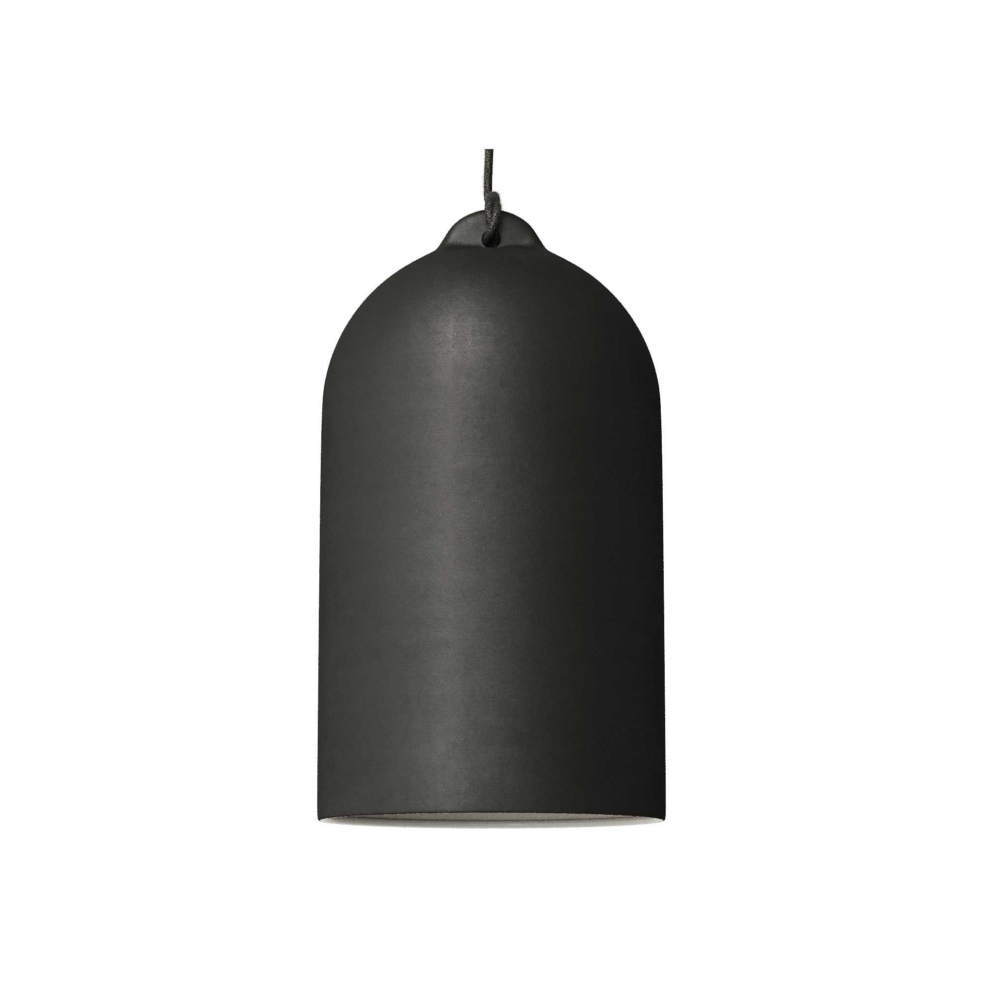 Závěsná lampa Zvon XL s keramickým stínidlem a 100 cm textilním kabelem