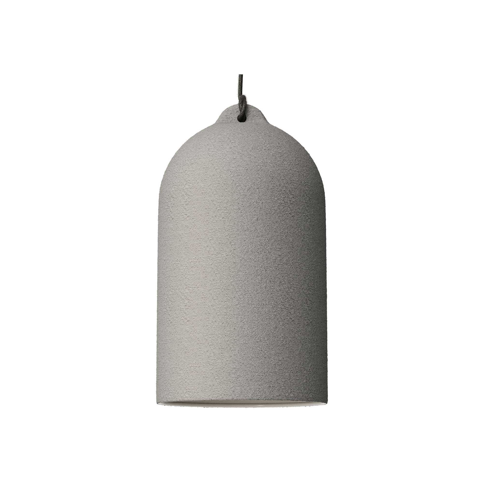Závěsná lampa Zvon XL s keramickým stínidlem a 100 cm textilním kabelem