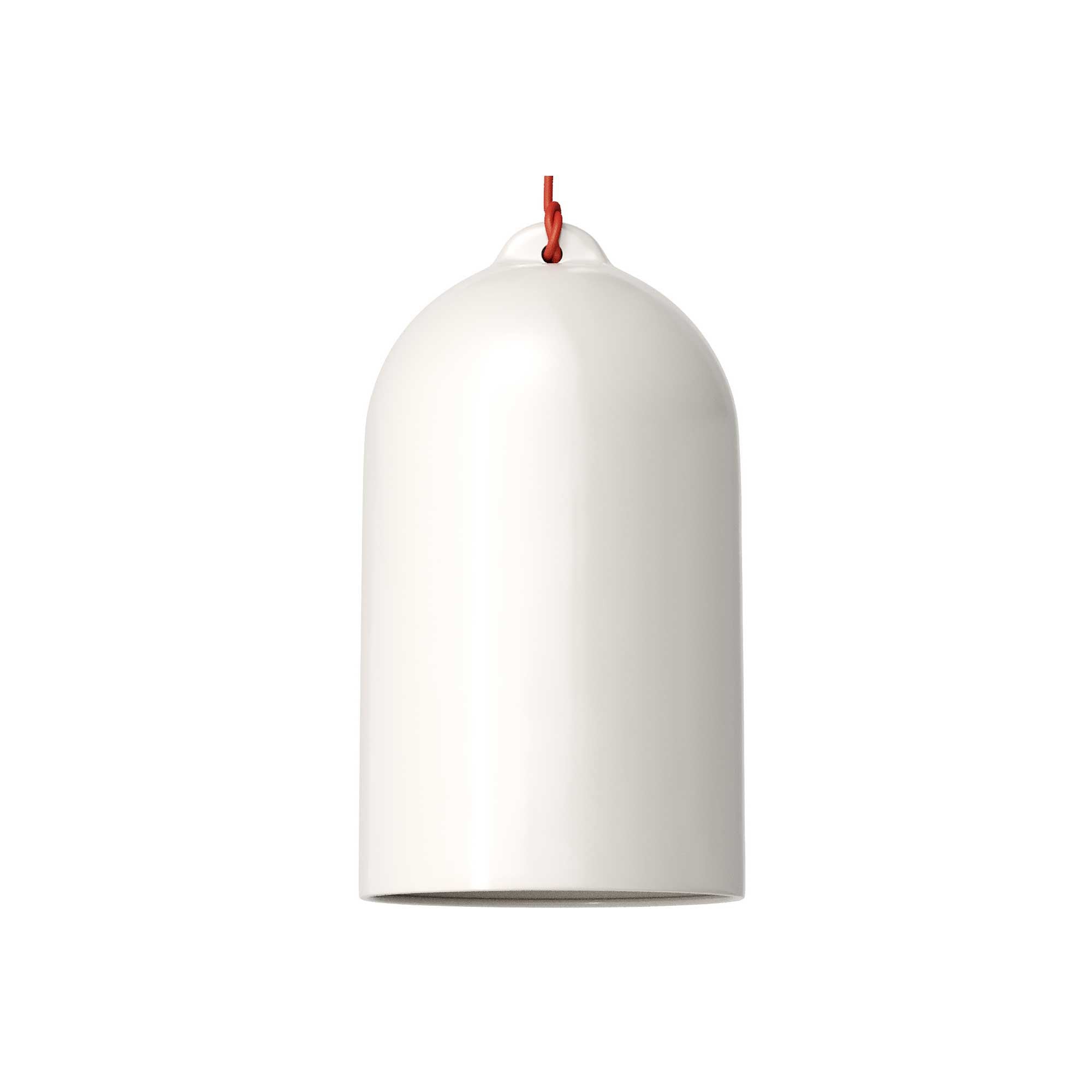Závěsná lampa Zvon XL s keramickým stínidlem a 100 cm textilním kabelem
