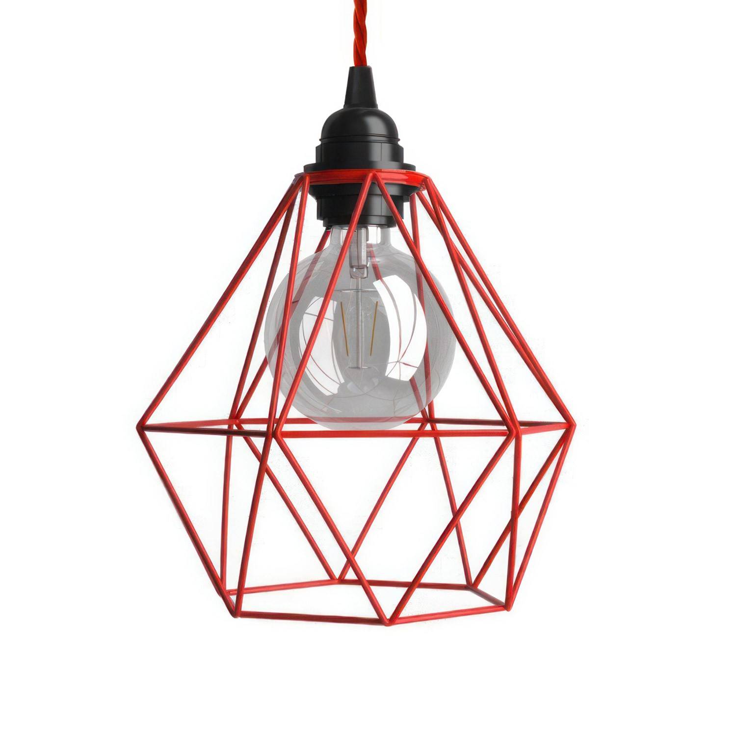 Závěsná lampa Diamant s textilním kabelem, 210 mm, 7W LED
