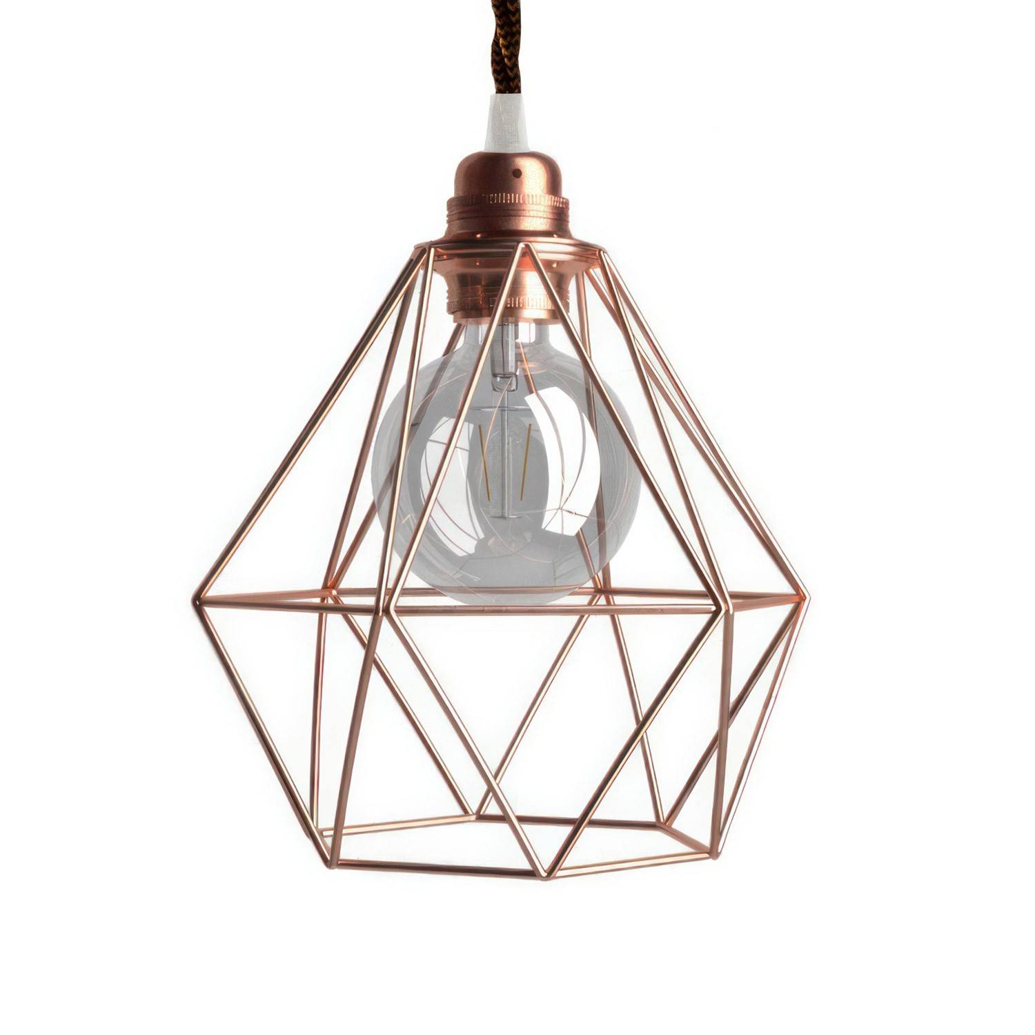 Závěsná lampa Diamant s textilním kabelem, 210 mm, 7W LED