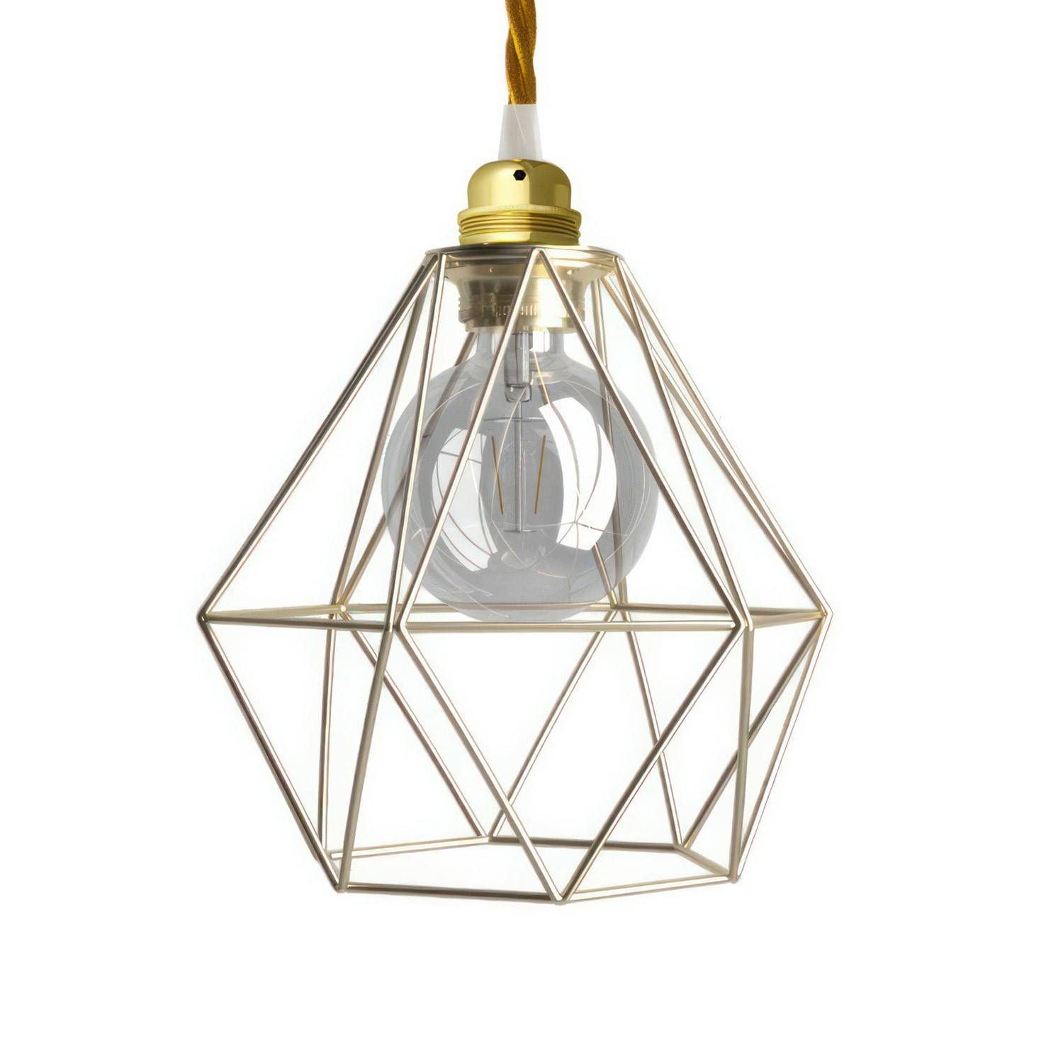 Závěsná lampa Diamant s textilním kabelem, 210 mm, 7W LED