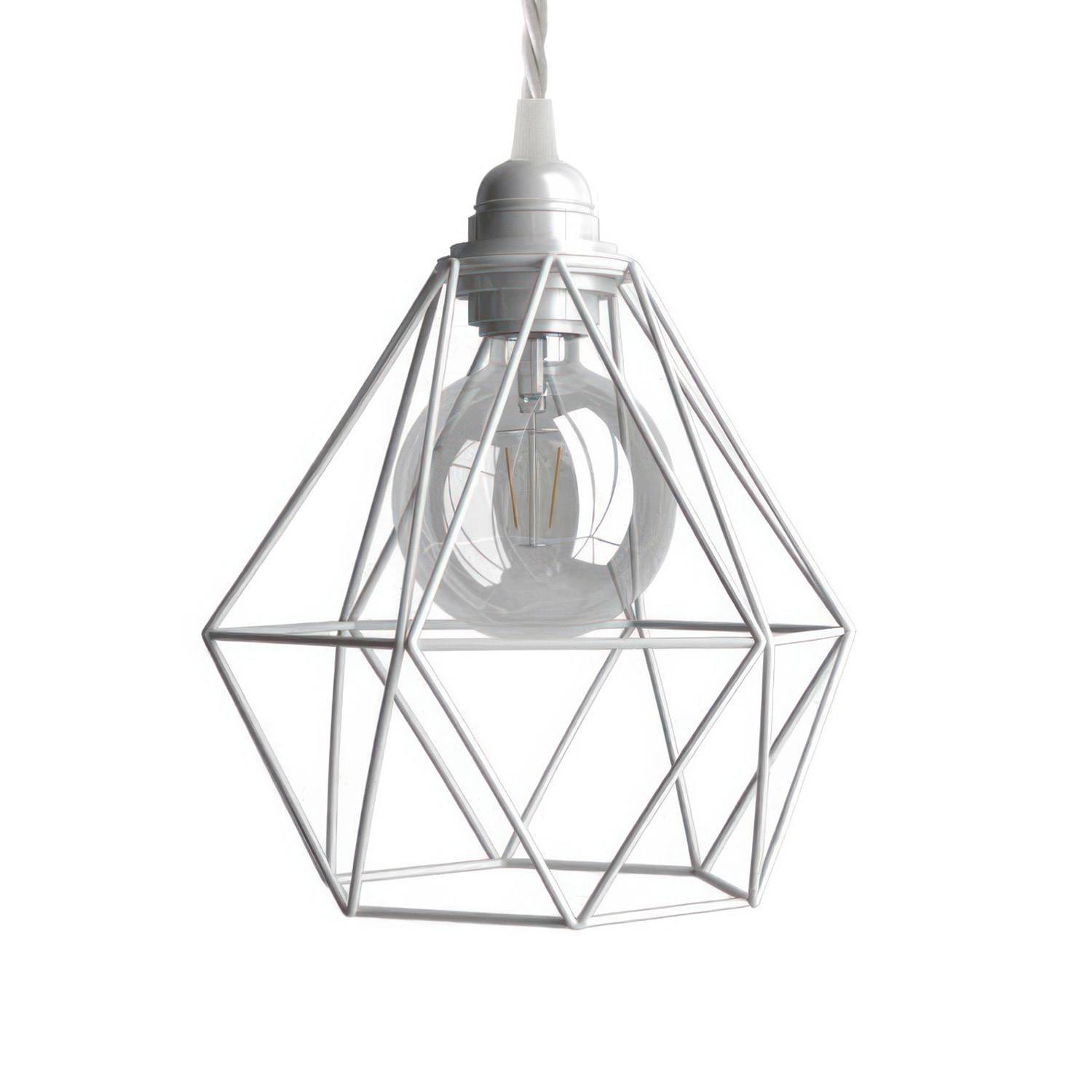 Závěsná lampa Diamant s textilním kabelem, 210 mm, 7W LED