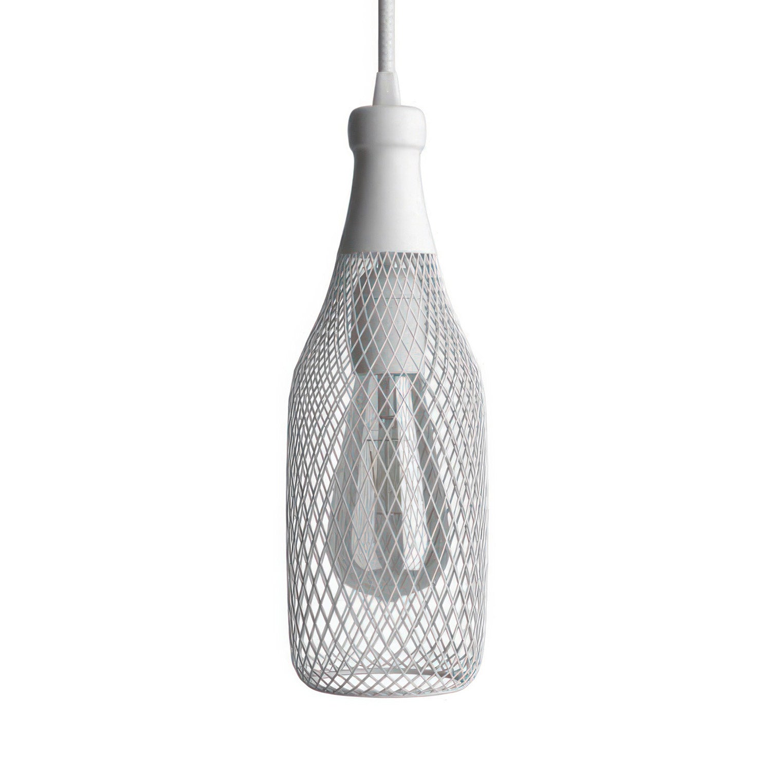 Závěsná lampa Magnum s textilním kabelem a kovovým stínidlem, výška 300 mm, stmívatelná E27 7W