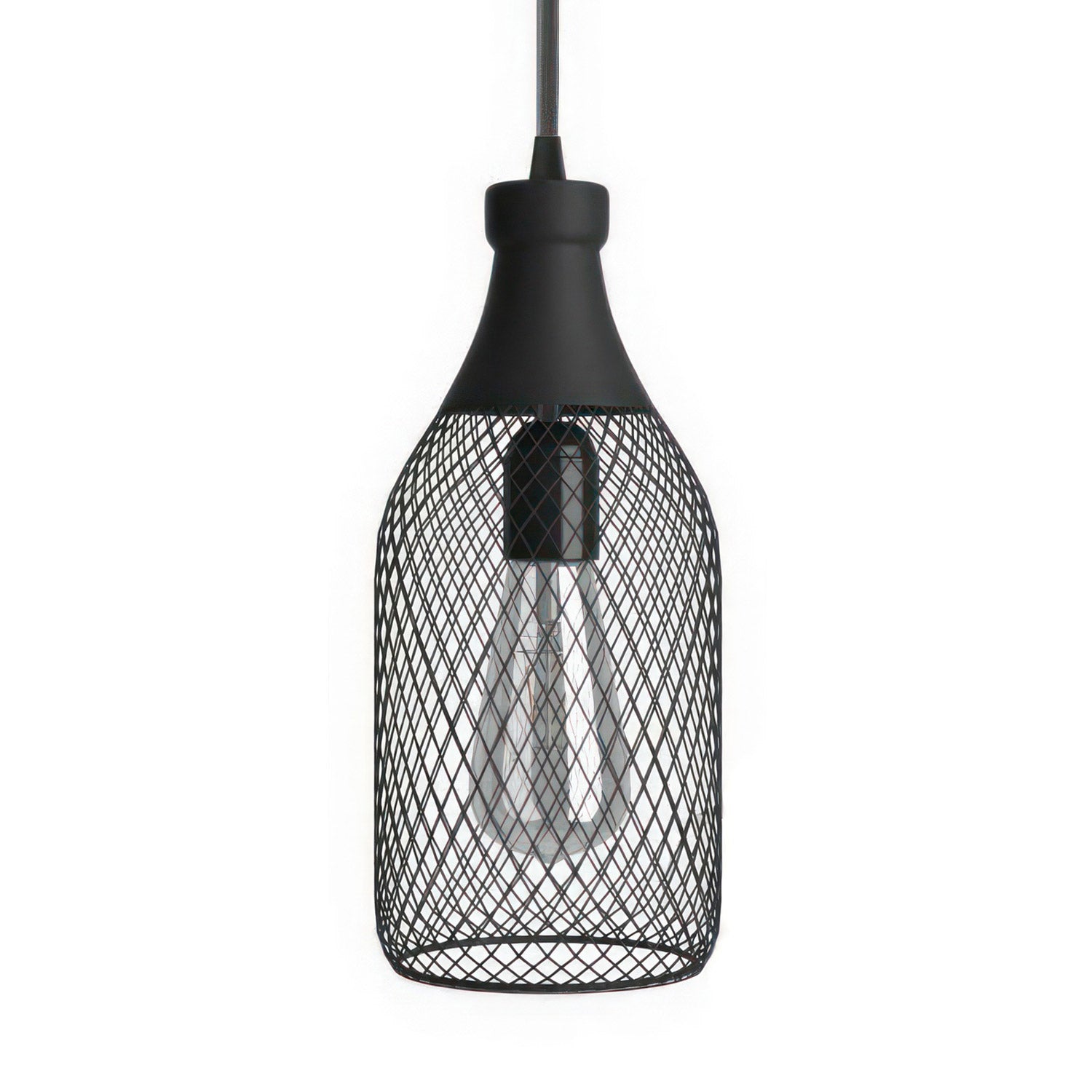 Závěsná lampa Jéroboam s textilním kabelem, 120 cm, stínidlo ø 130 mm, stmívatelná E27