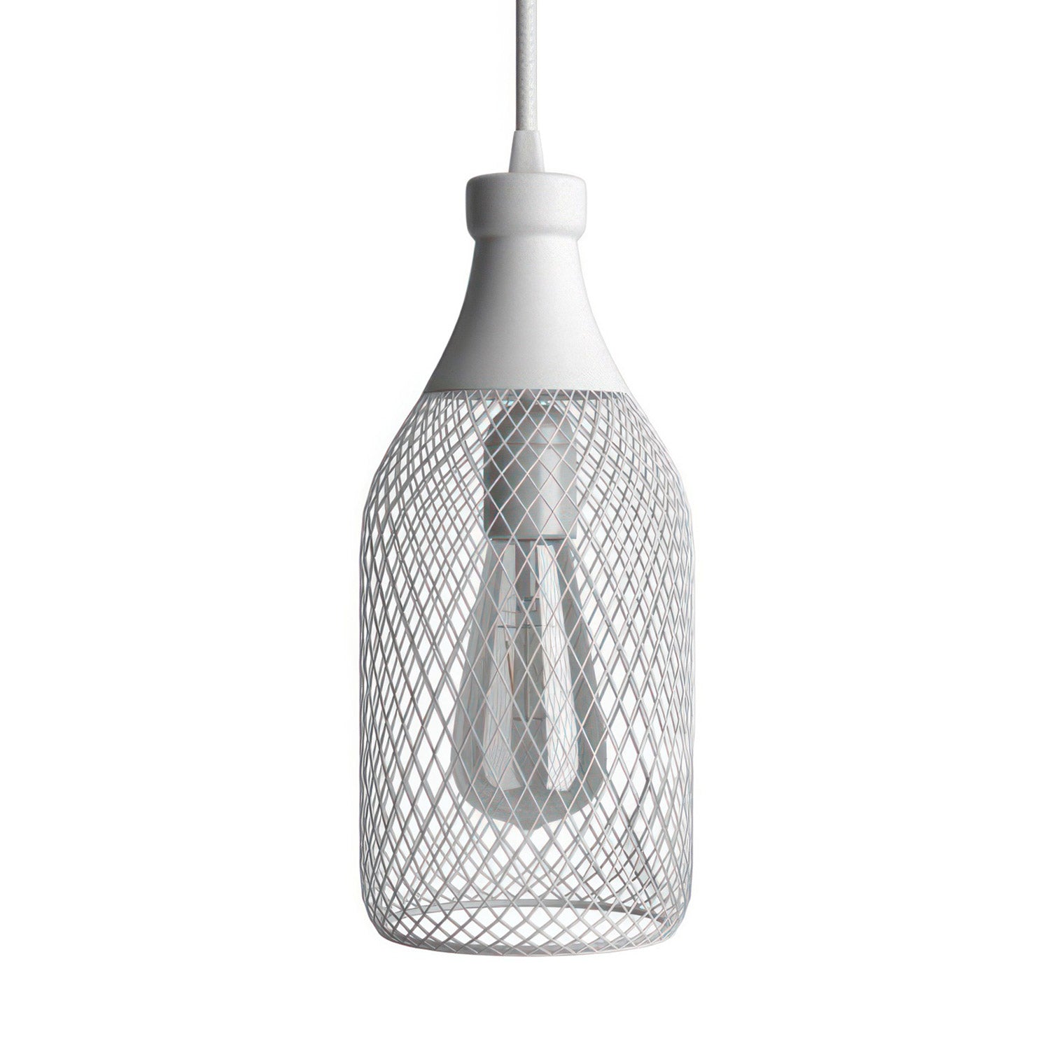 Závěsná lampa Jéroboam s textilním kabelem, 120 cm, stínidlo ø 130 mm, stmívatelná E27