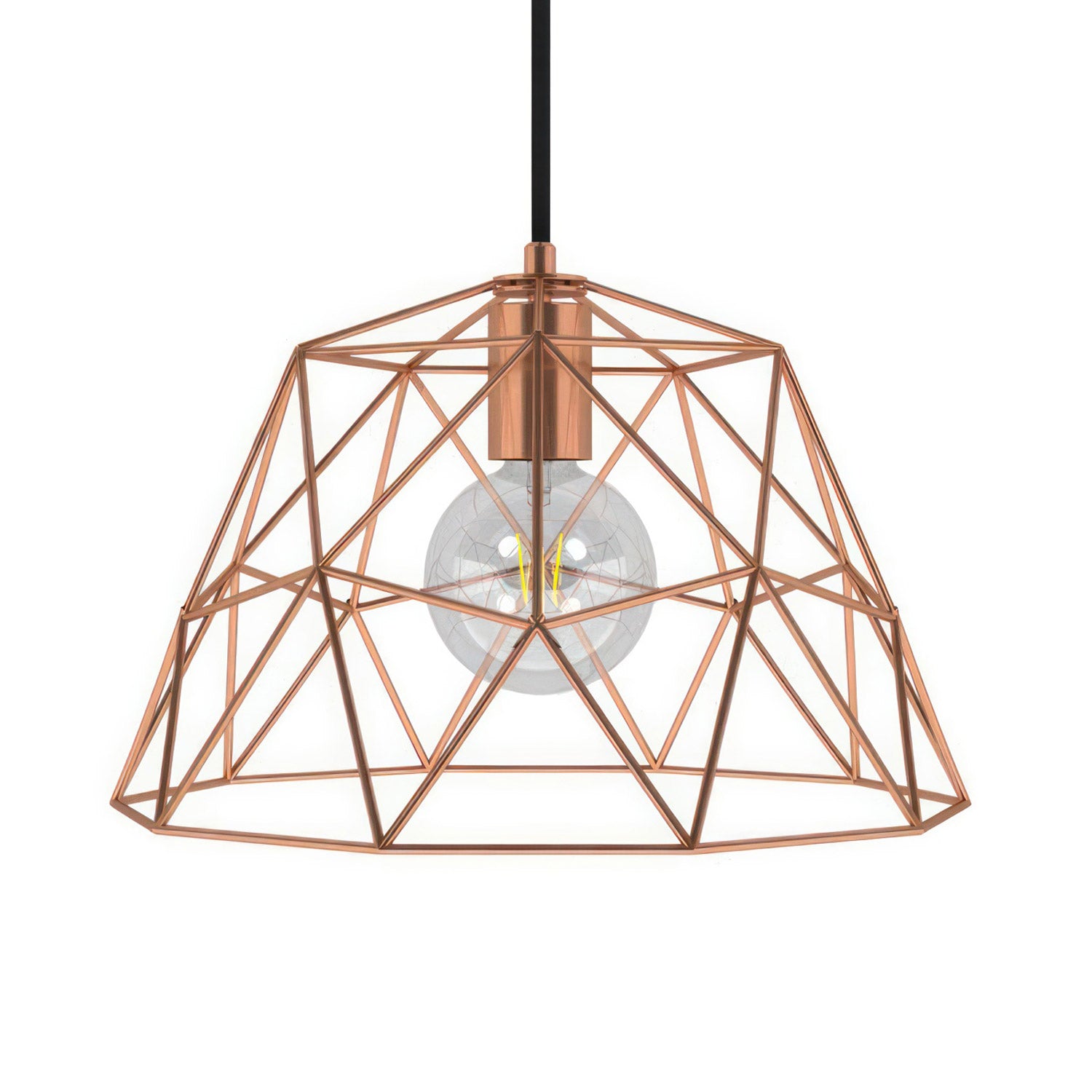 Závěsná lampa Dome s textilním kabelem, průměr 350 mm, stmívatelná E27, 7W