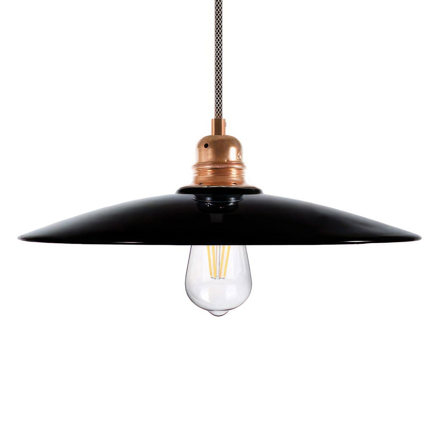Závěsná lampa s keramickým stínidlem ø 310 mm a 120 cm textilním kabelem