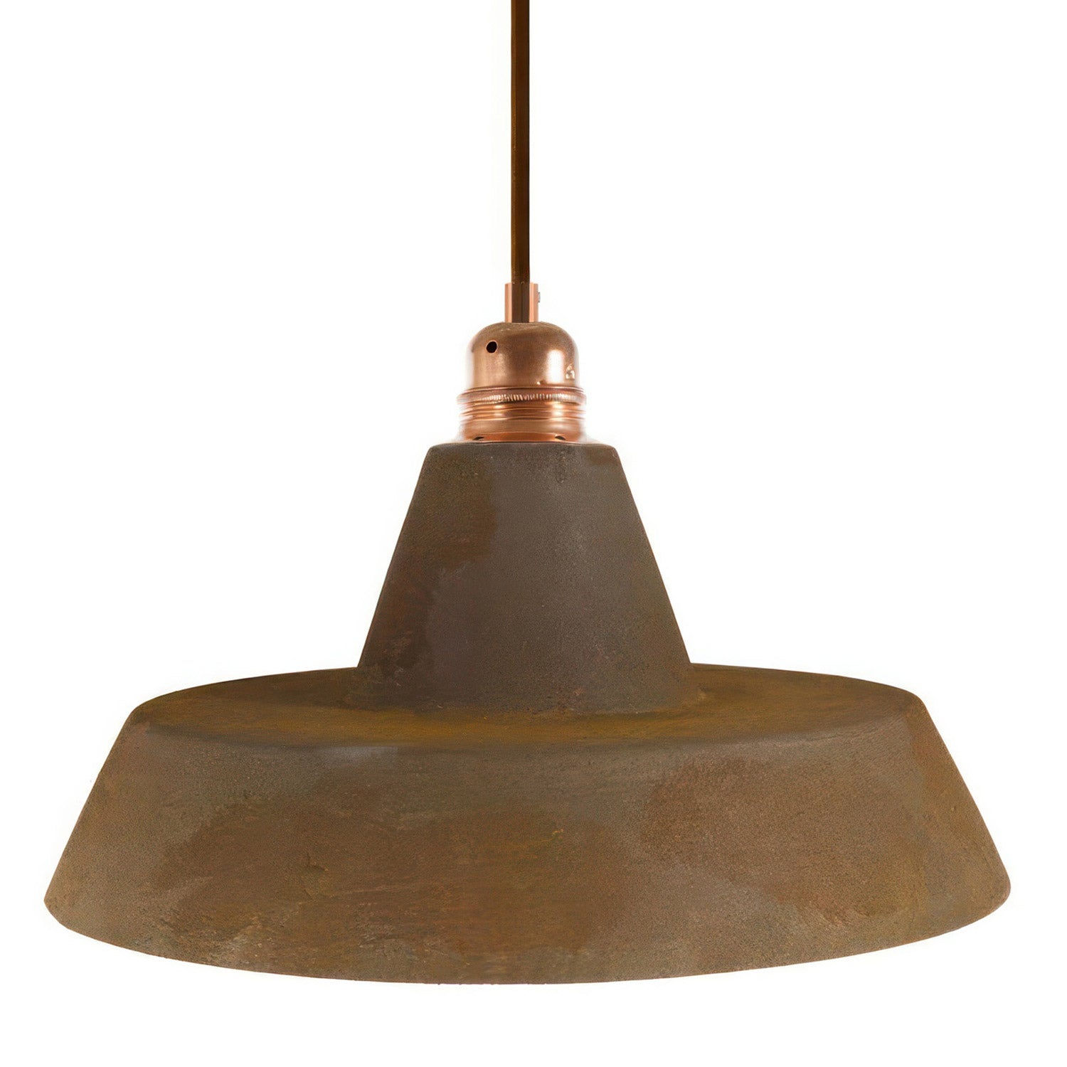 Industriální závěsná lampa s keramickým stínidlem ø 305 mm a 120 cm textilním kabelem