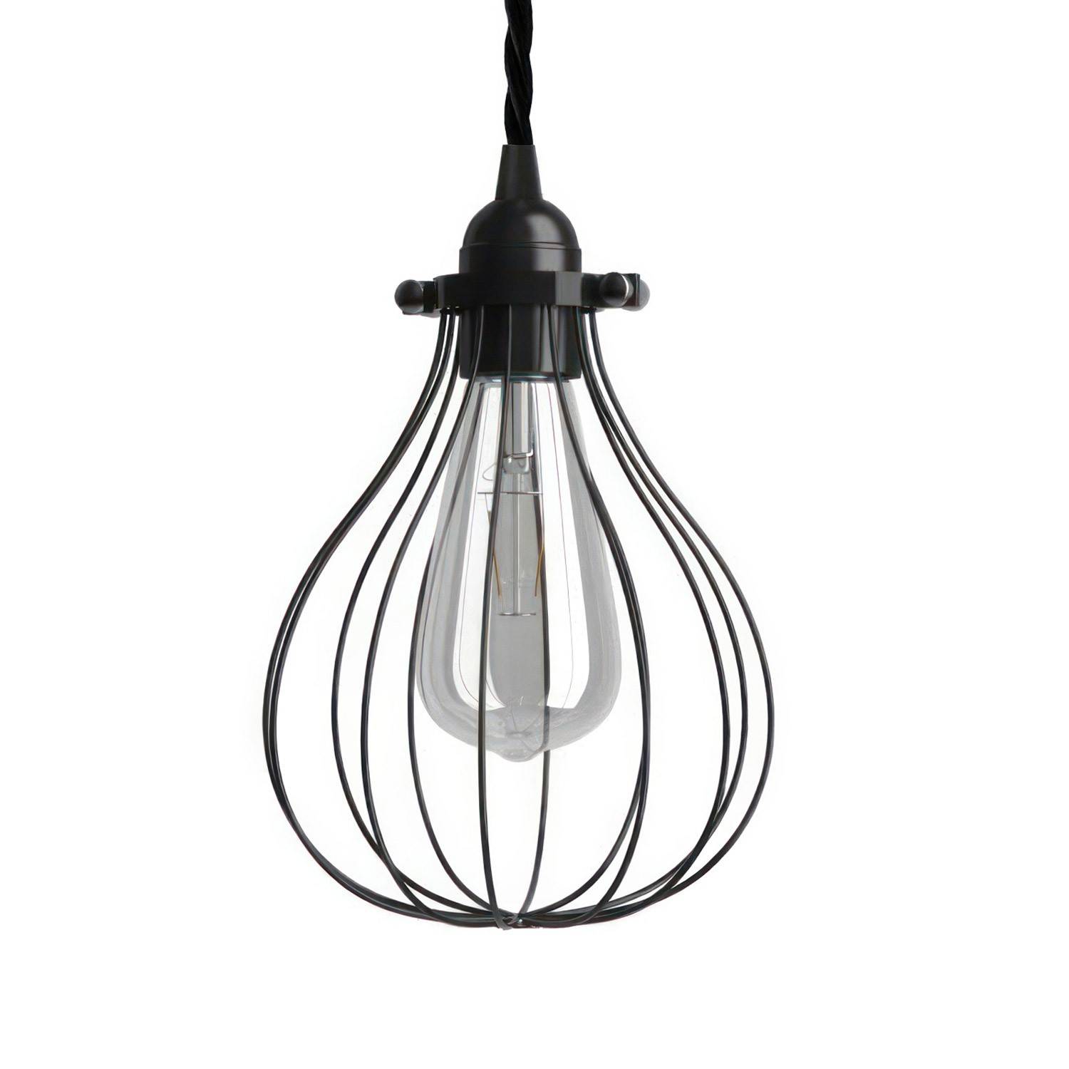 Závěsná lampa Kapka s textilním kabelem a stínidlem ø 150 mm, 7W LED