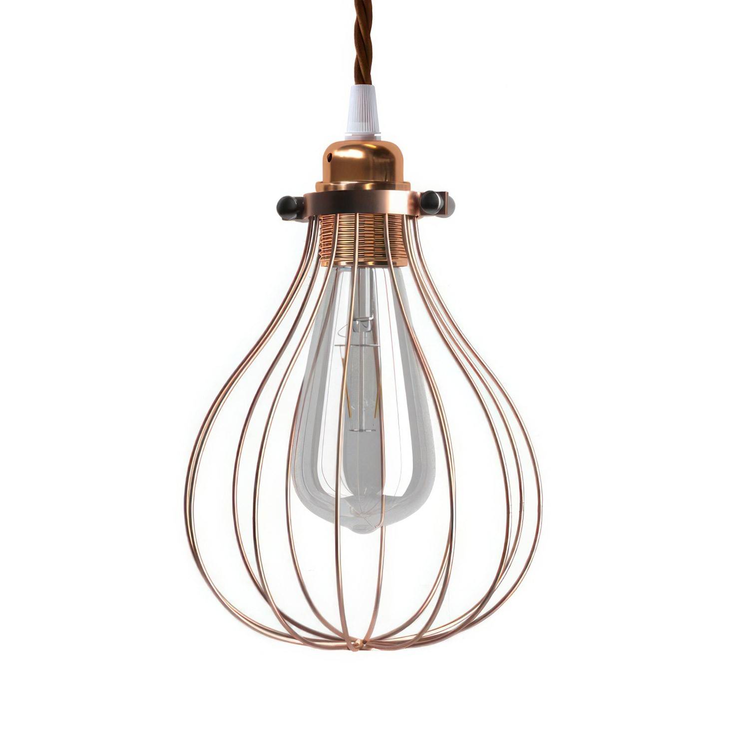 Závěsná lampa Kapka s textilním kabelem a stínidlem ø 150 mm, 7W LED