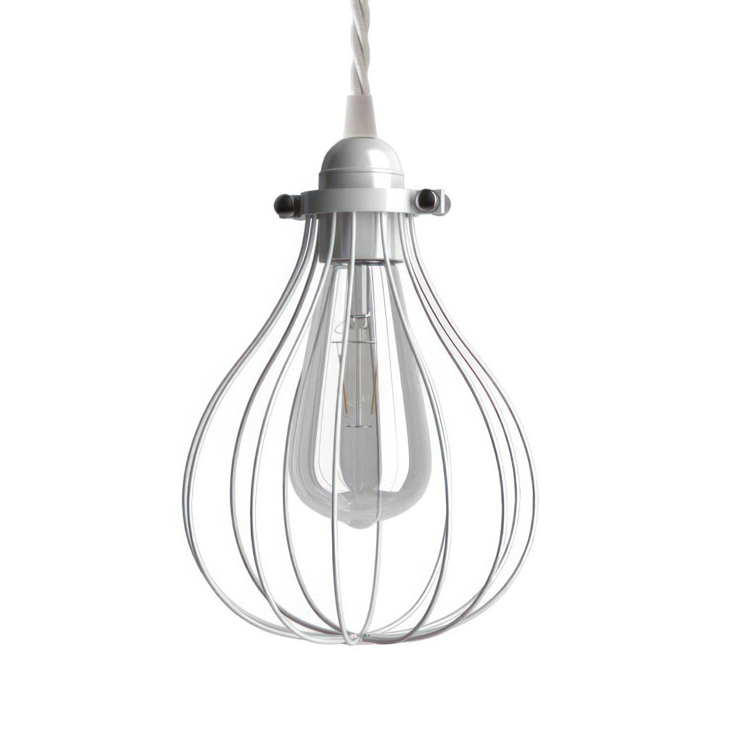 Závěsná lampa Kapka s textilním kabelem a stínidlem ø 150 mm, 7W LED