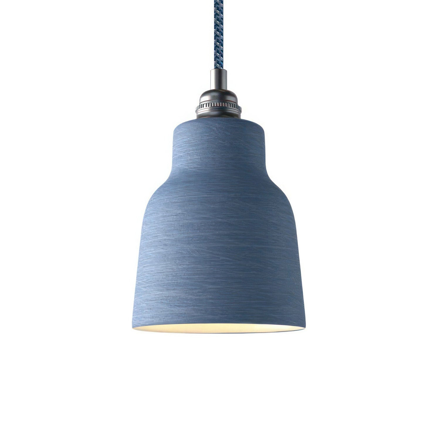 Závěsná lampa s keramickým stínidlem tvaru vázy, 120 cm textilní kabel, 7W LED žárovka