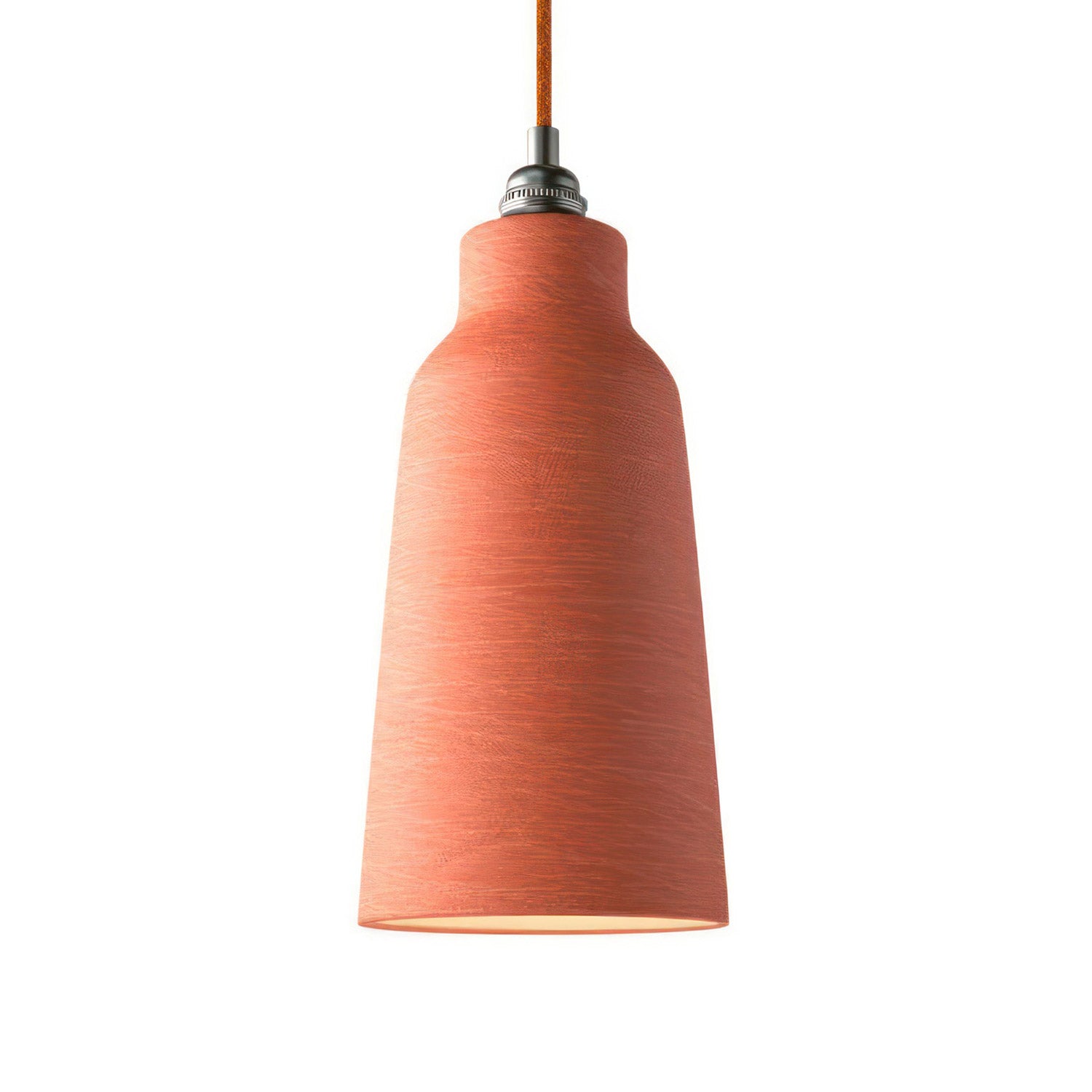 Závěsná lampa s keramickým stínidlem tvaru Lahve, 120 cm textilní kabel, stmívatelná E27 7W
