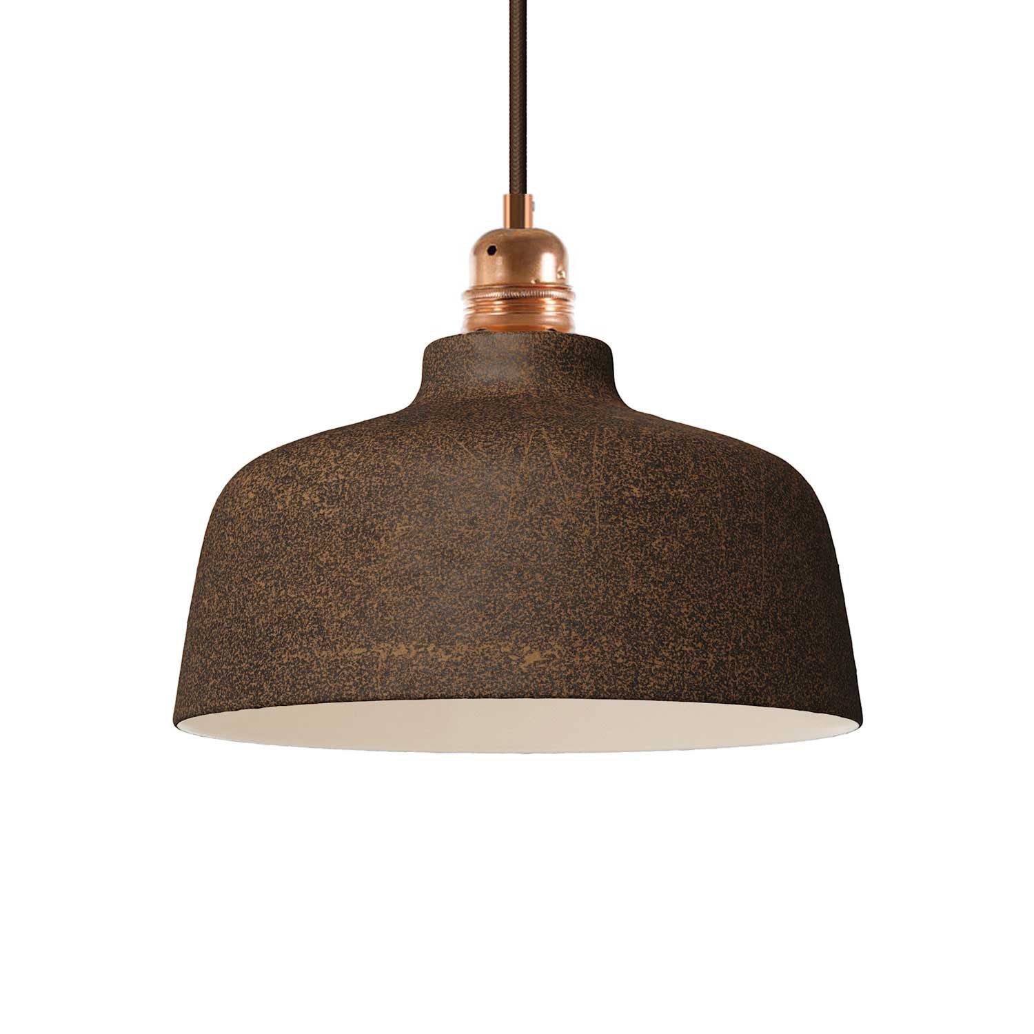 Závěsná lampa s keramickým stínidlem 240 mm, 120 cm textilní kabel