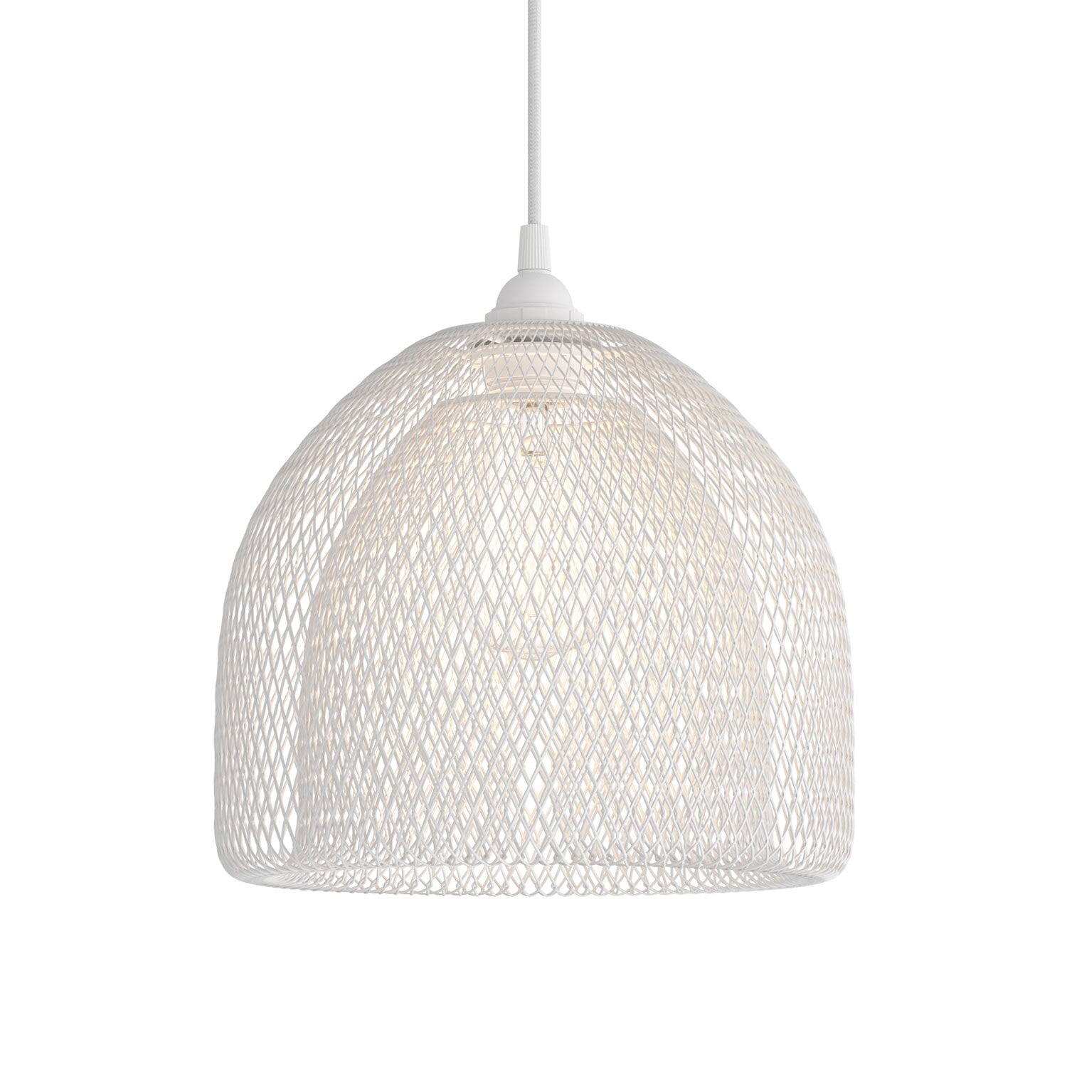 Závěsná lampa Ghostbell XL s textilním kabelem a stmívatelným LED zdrojem 7W