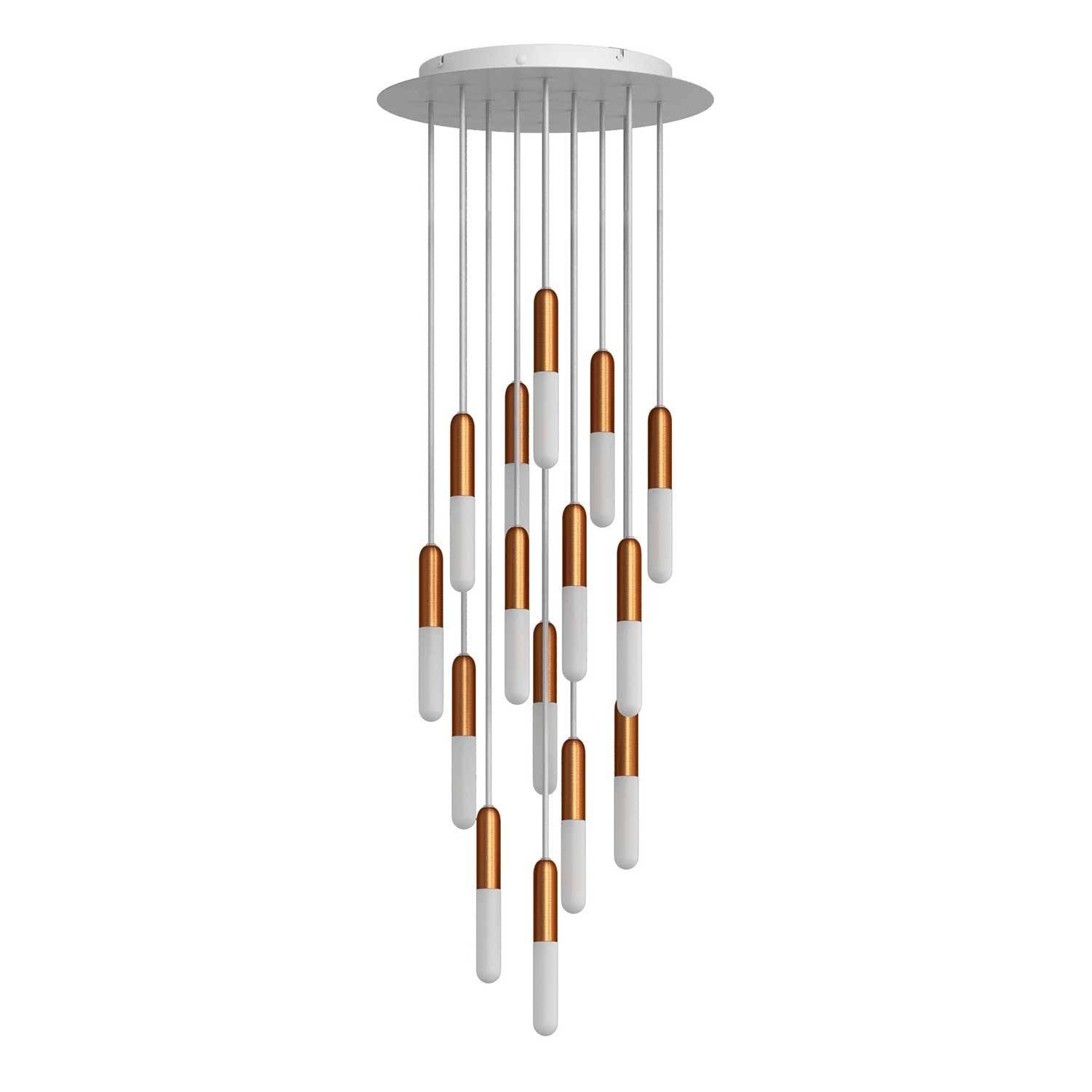 Závěsná lampa s 15 světly, průměr 400 mm, E14, 4 W, stmívatelná