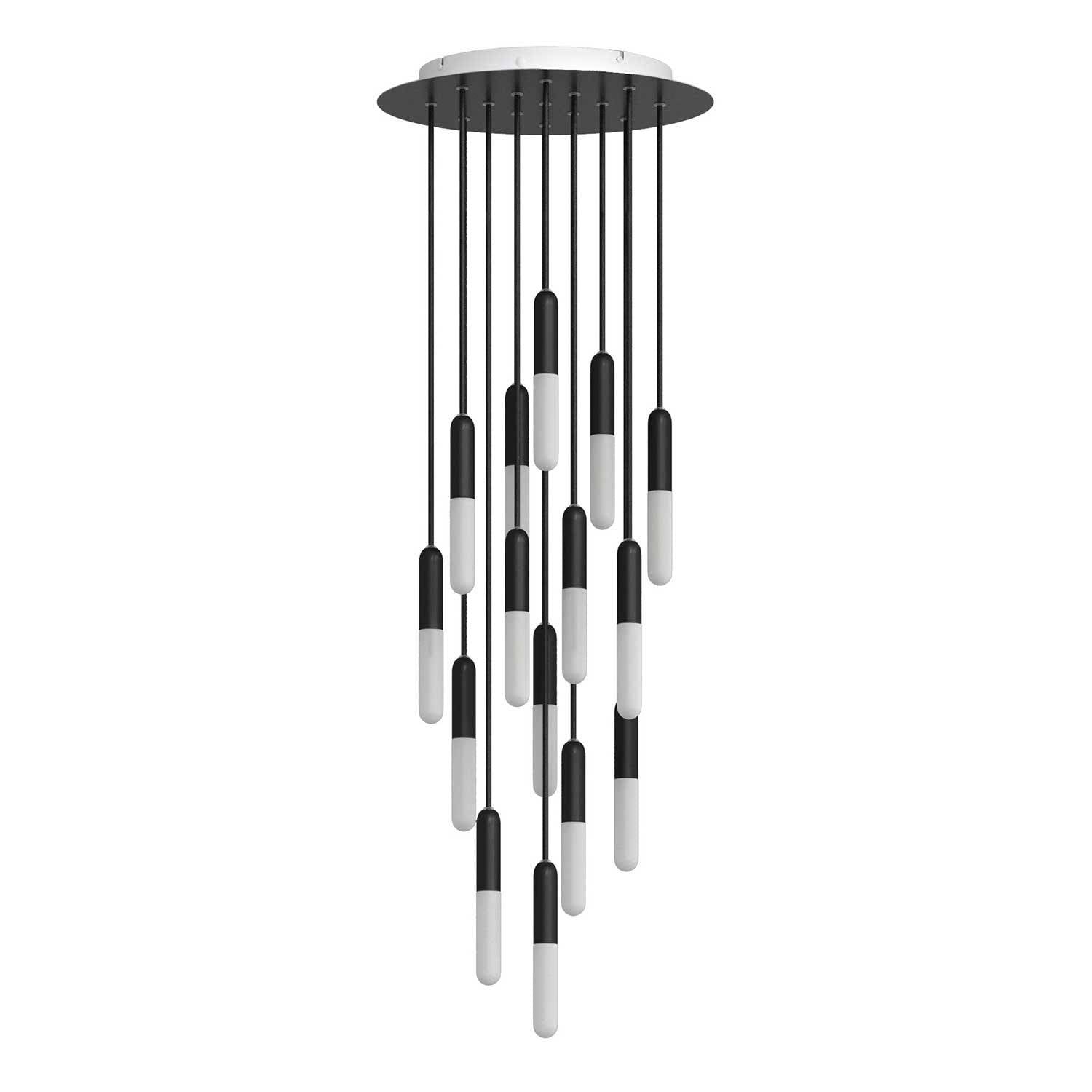 Závěsná lampa s 15 světly, průměr 400 mm, E14, 4 W, stmívatelná