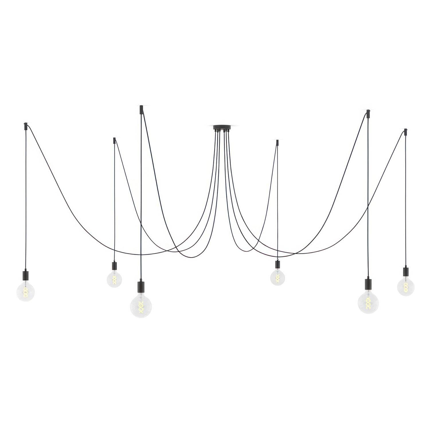 Spider - závěsné svítidlo s 6 světly, max. 105 W, stmívatelné LED G125, průměr 125 mm