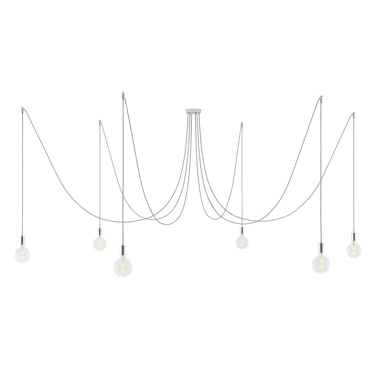 Spider - závěsné svítidlo s 6 světly, max. 105 W, stmívatelné LED G125, průměr 125 mm