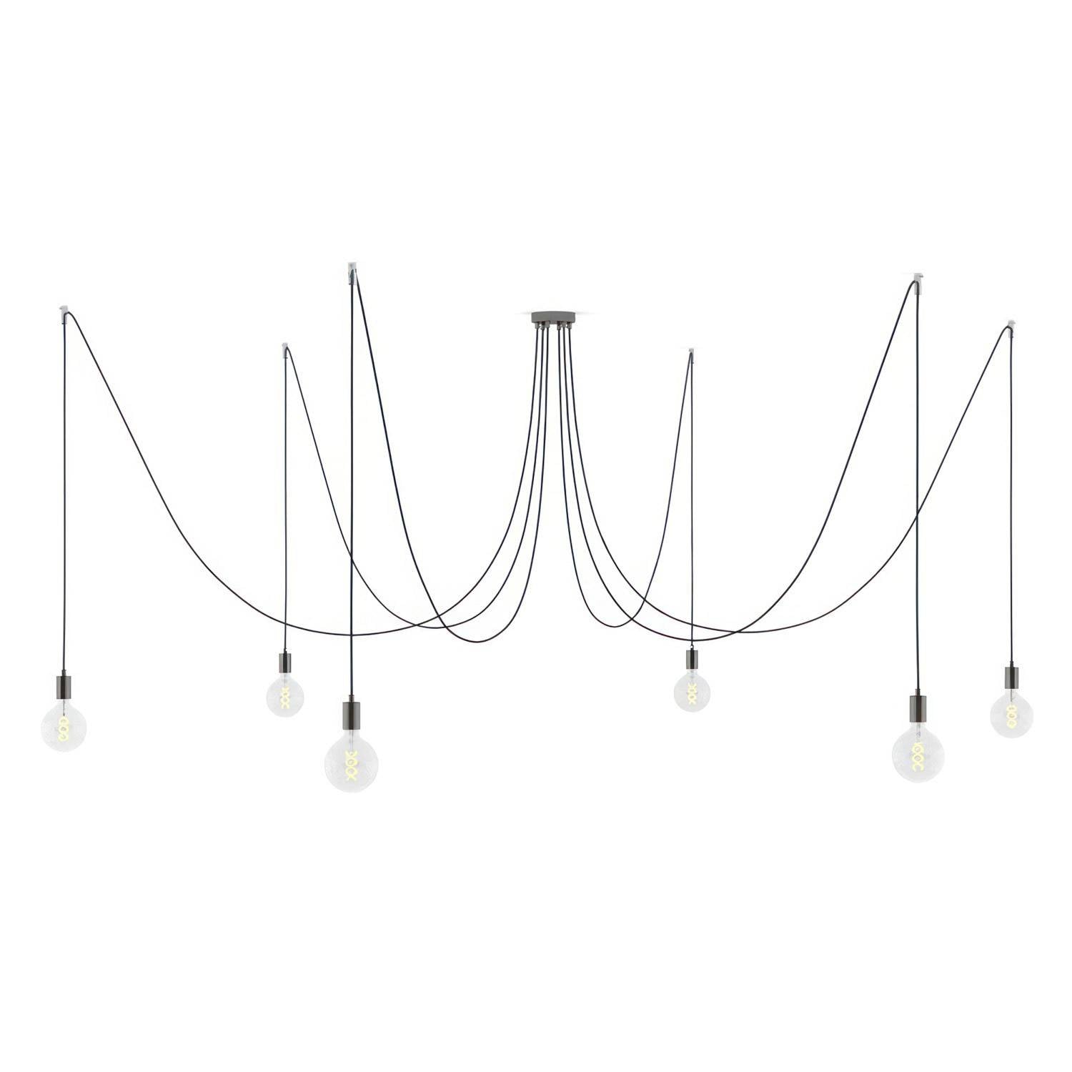 Spider - závěsné svítidlo s 6 světly, max. 105 W, stmívatelné LED G125, průměr 125 mm