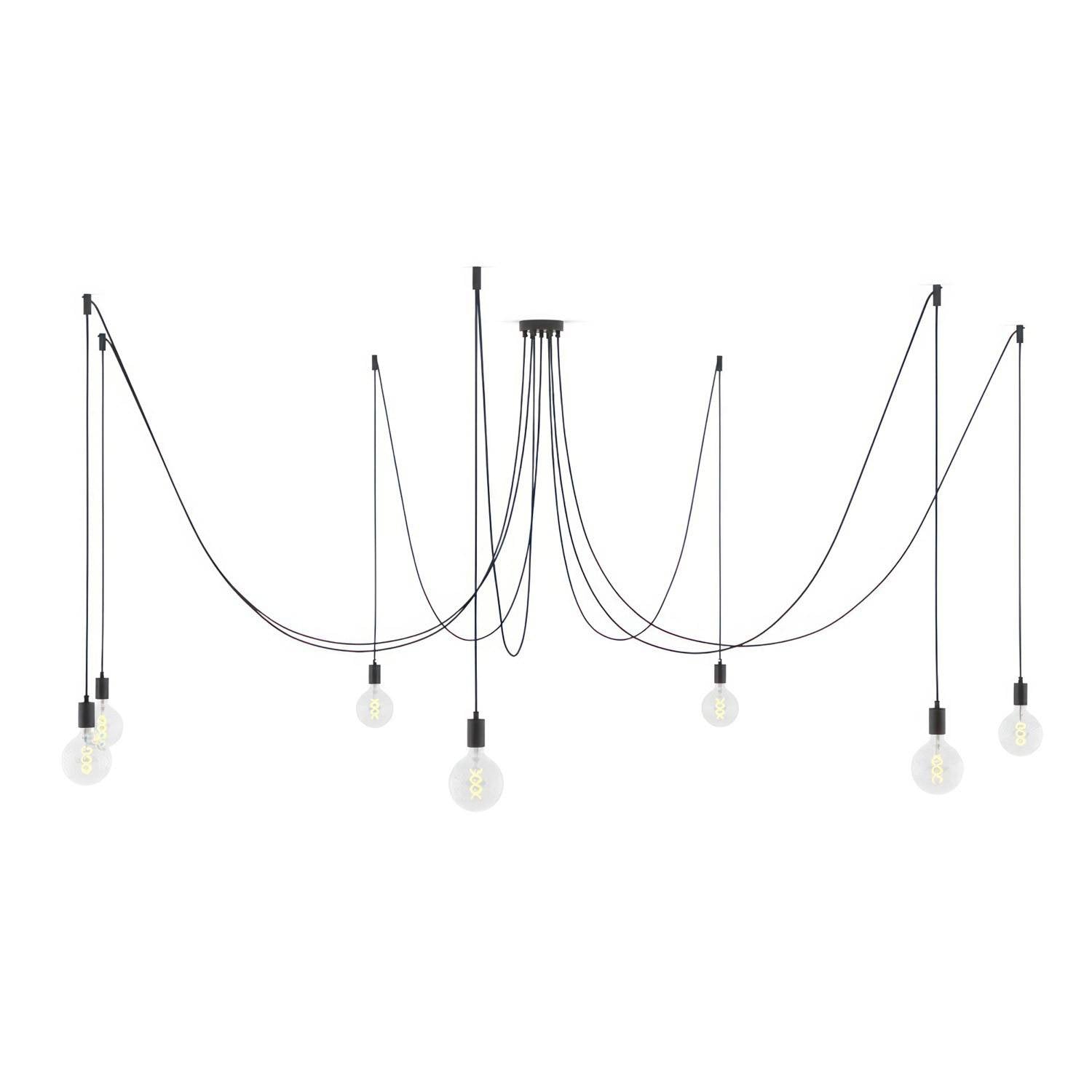 Spider - závěsné svítidlo se 7 světly, max. 105 W, textilní kabel 4 m, stmívatelné LED 4W